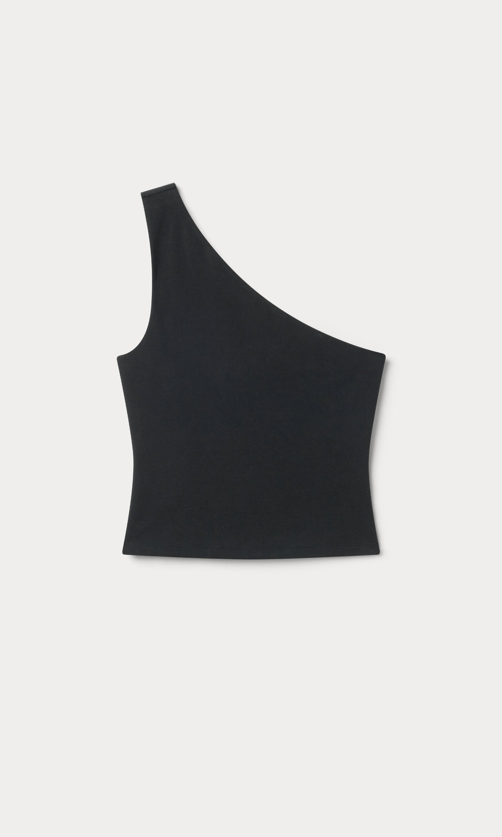 Luxury SUPER STRETCH ONE SHOULDER TANK BLACK001