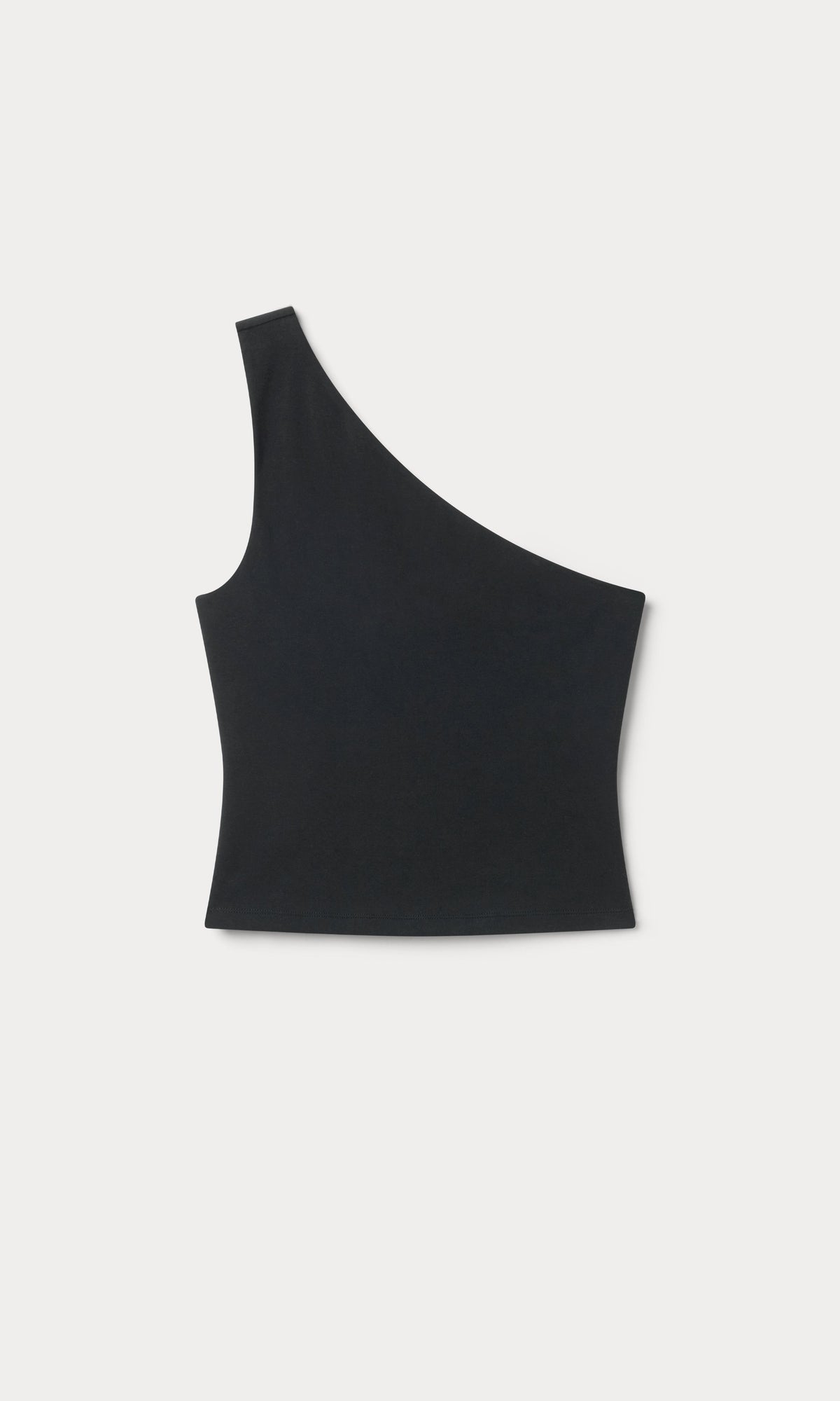 Luxury SUPER STRETCH ONE SHOULDER TANK BLACK001