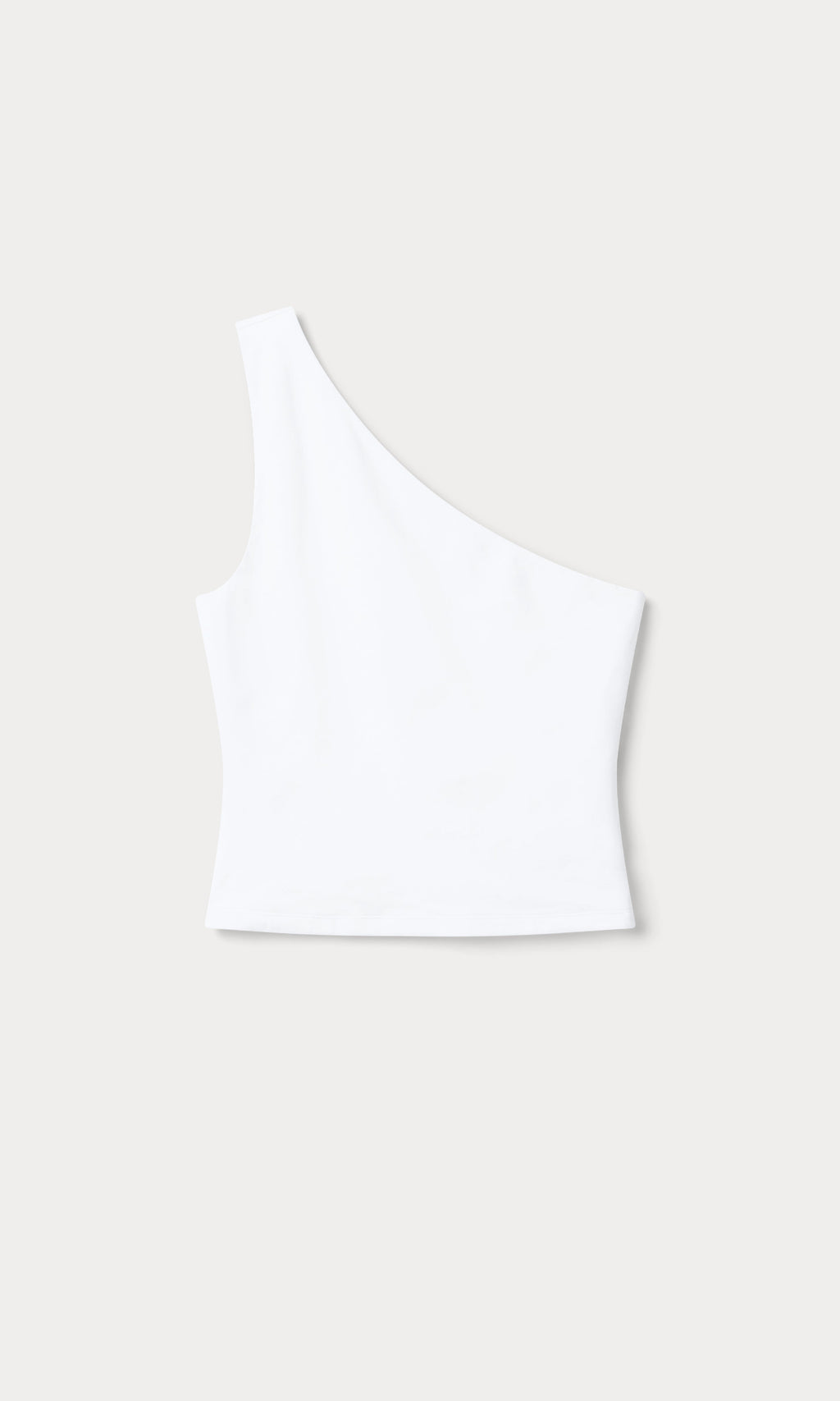 Luxury SUPER STRETCH ONE SHOULDER TANK WHITE001