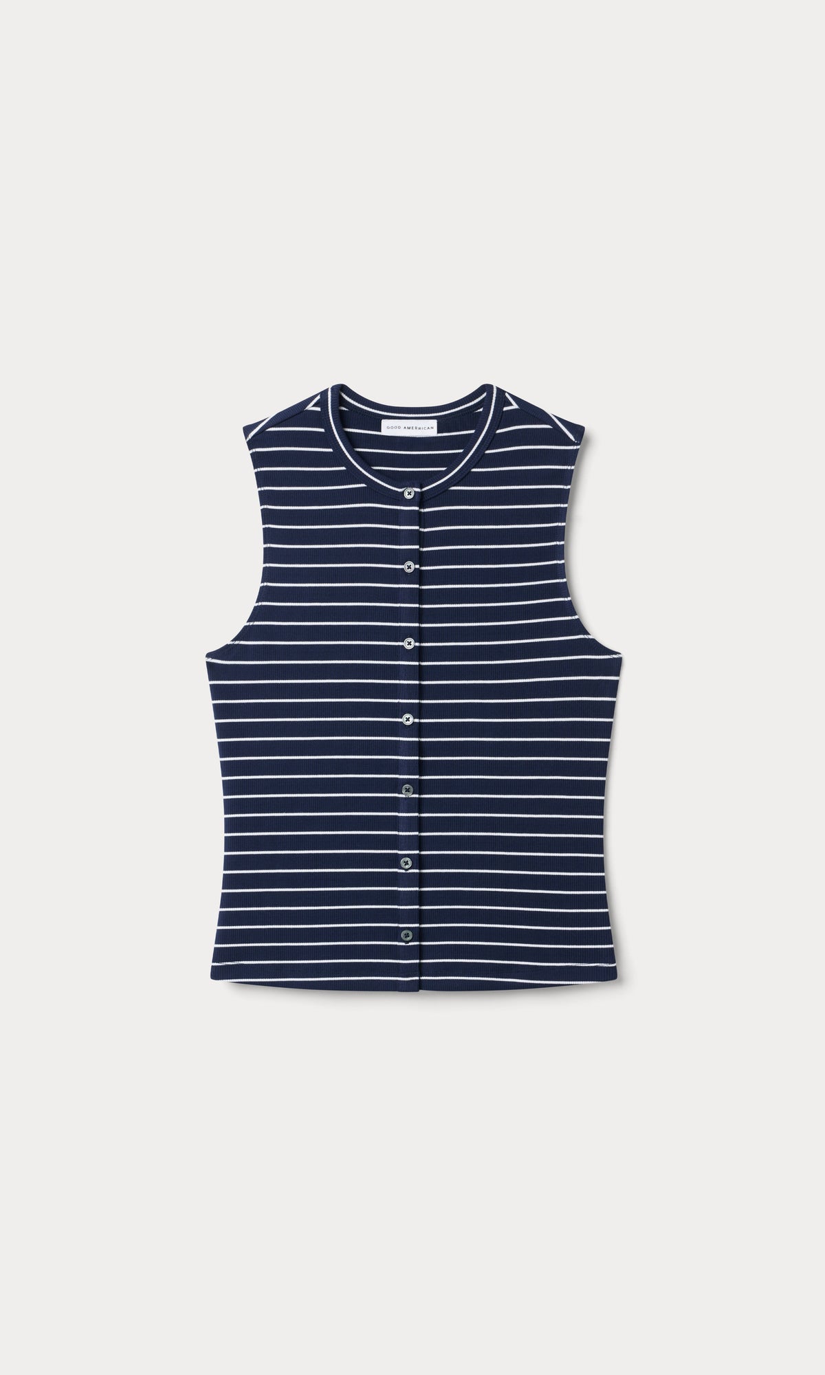 Luxury THE RIB SPLAY TOP SIMPLE STRIPE HORIZON INK