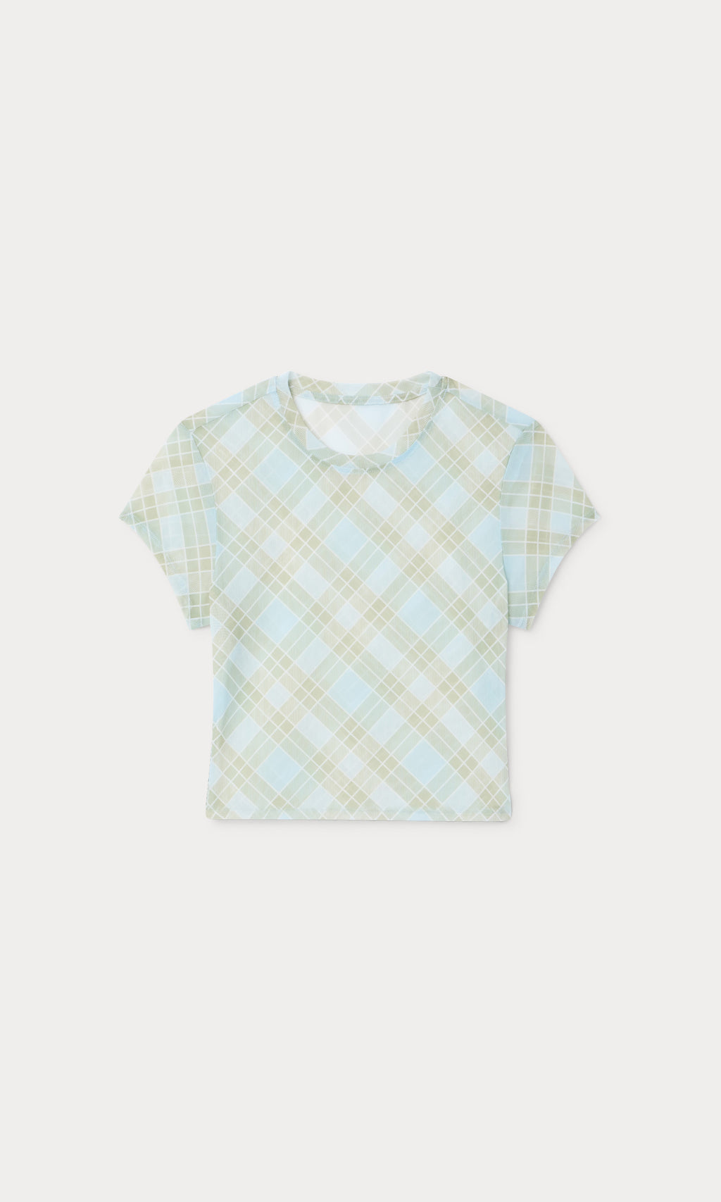 Luxury THE MESH BABY TEE SUMMER PLAID HONEY