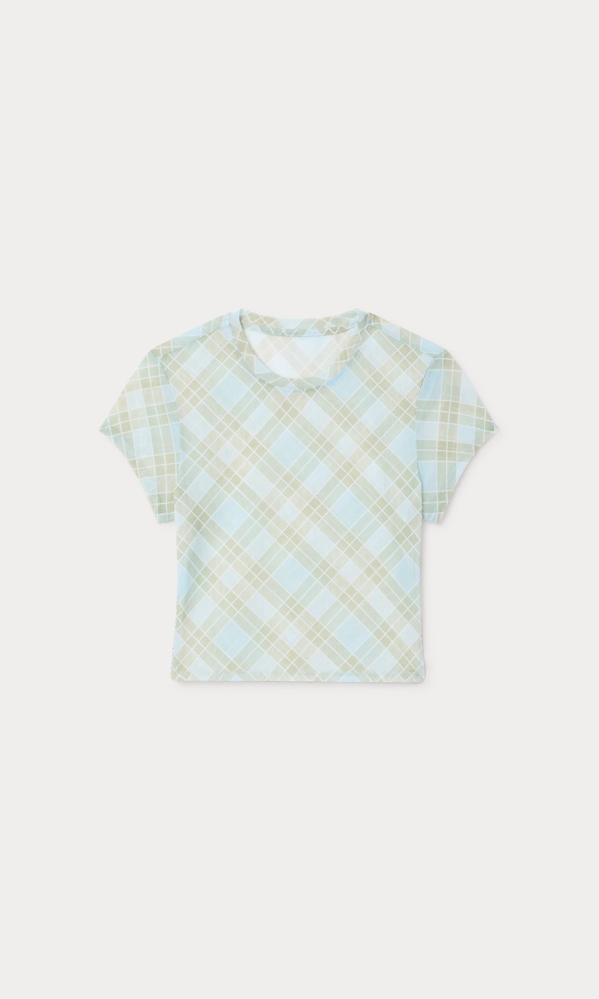 Luxury THE MESH BABY TEE SUMMER PLAID HONEY