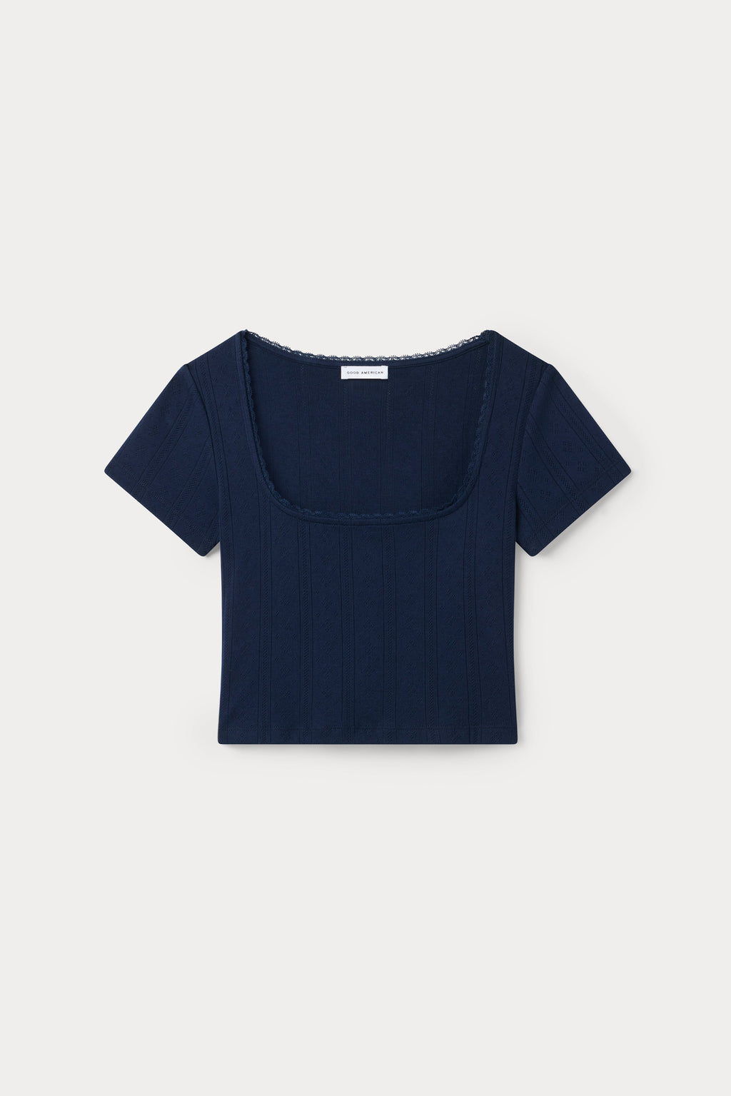 Luxury THE POINTELLE SQUARE NECK TOP HORIZON INK
