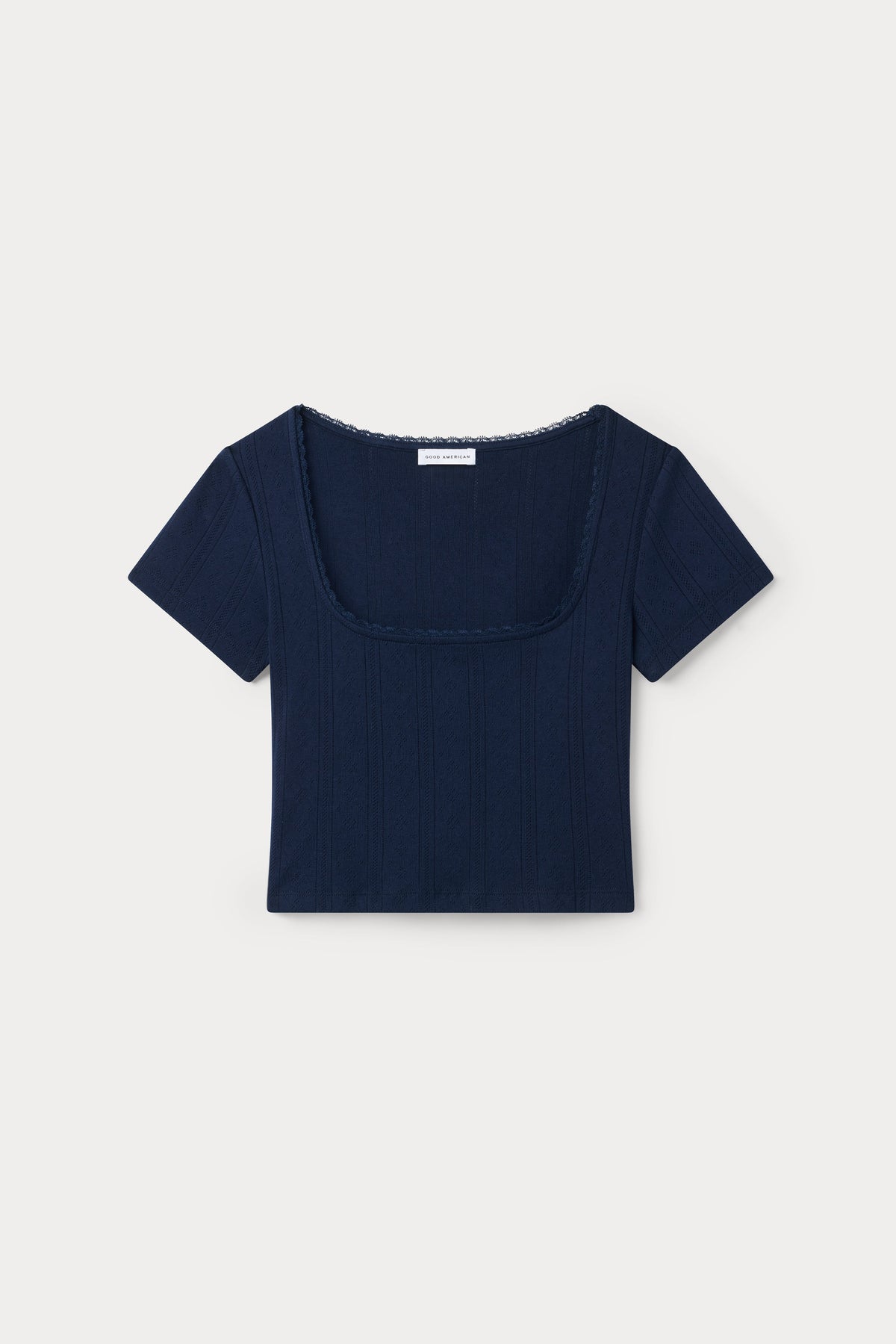 Luxury THE POINTELLE SQUARE NECK TOP HORIZON INK