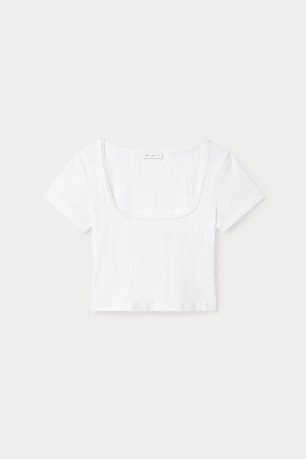 Luxury THE POINTELLE SQUARE NECK TOP WHITE001