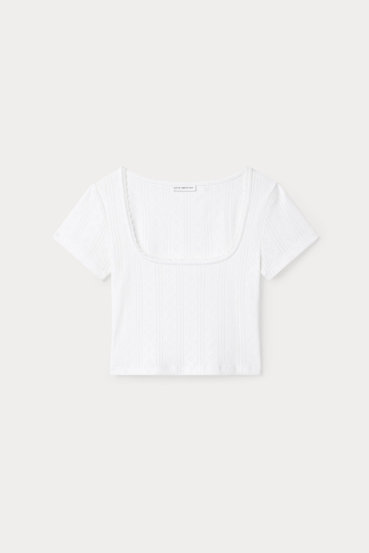 Luxury THE POINTELLE SQUARE NECK TOP WHITE001