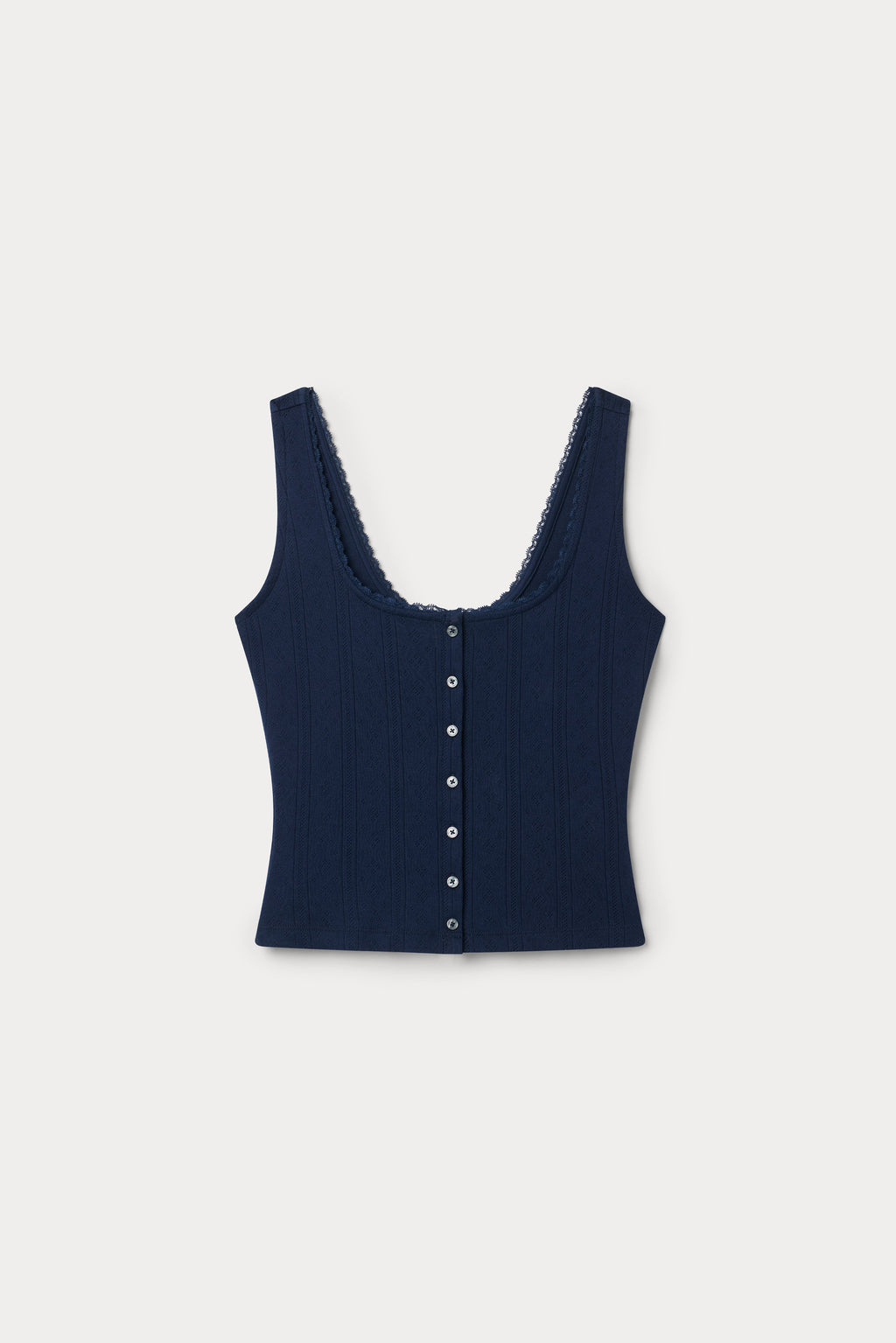 Luxury THE POINTELLE BUTTON DOWN TANK HORIZON INK
