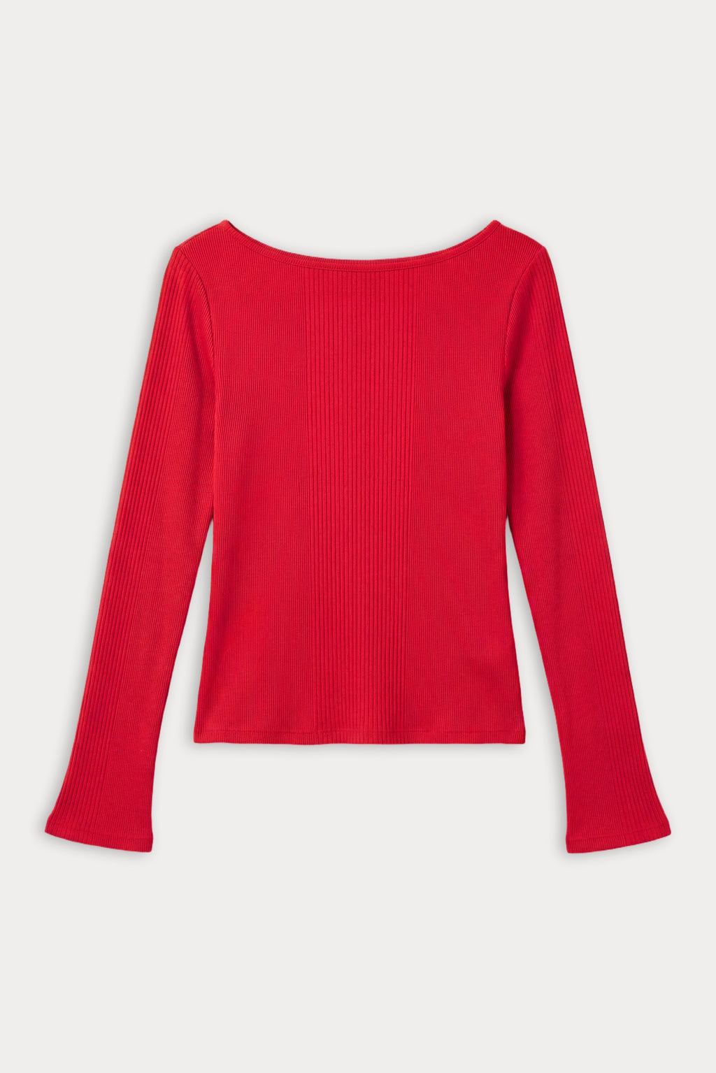 Luxury THE VARIEGATED RIB LONG SLEEVE TOP CRIMSON ROSE