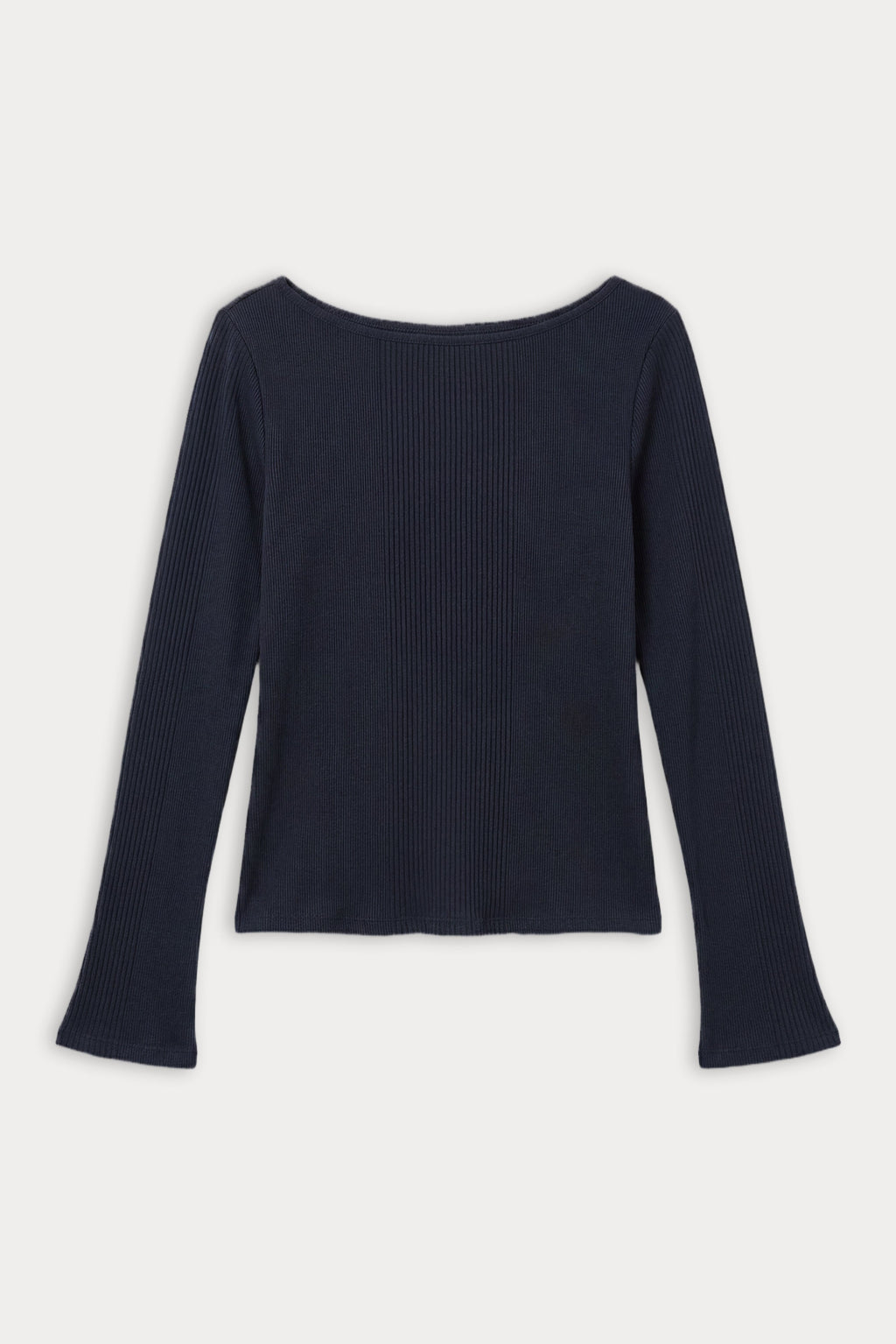Luxury THE VARIEGATED RIB LONG SLEEVE TOP NEW NAVY002