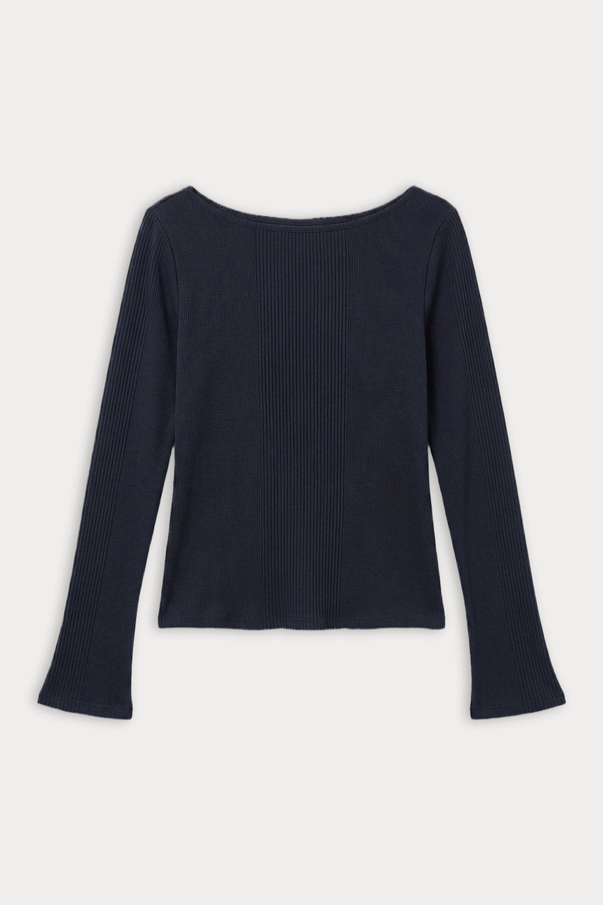 Luxury THE VARIEGATED RIB LONG SLEEVE TOP NEW NAVY002