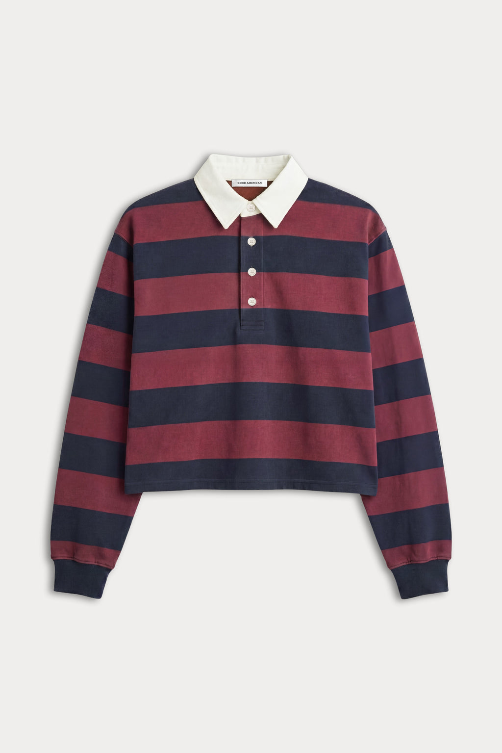 Luxury THE CROPPED RUGBY POLO NAVY BERRY NOIR BLOCK STRIPE