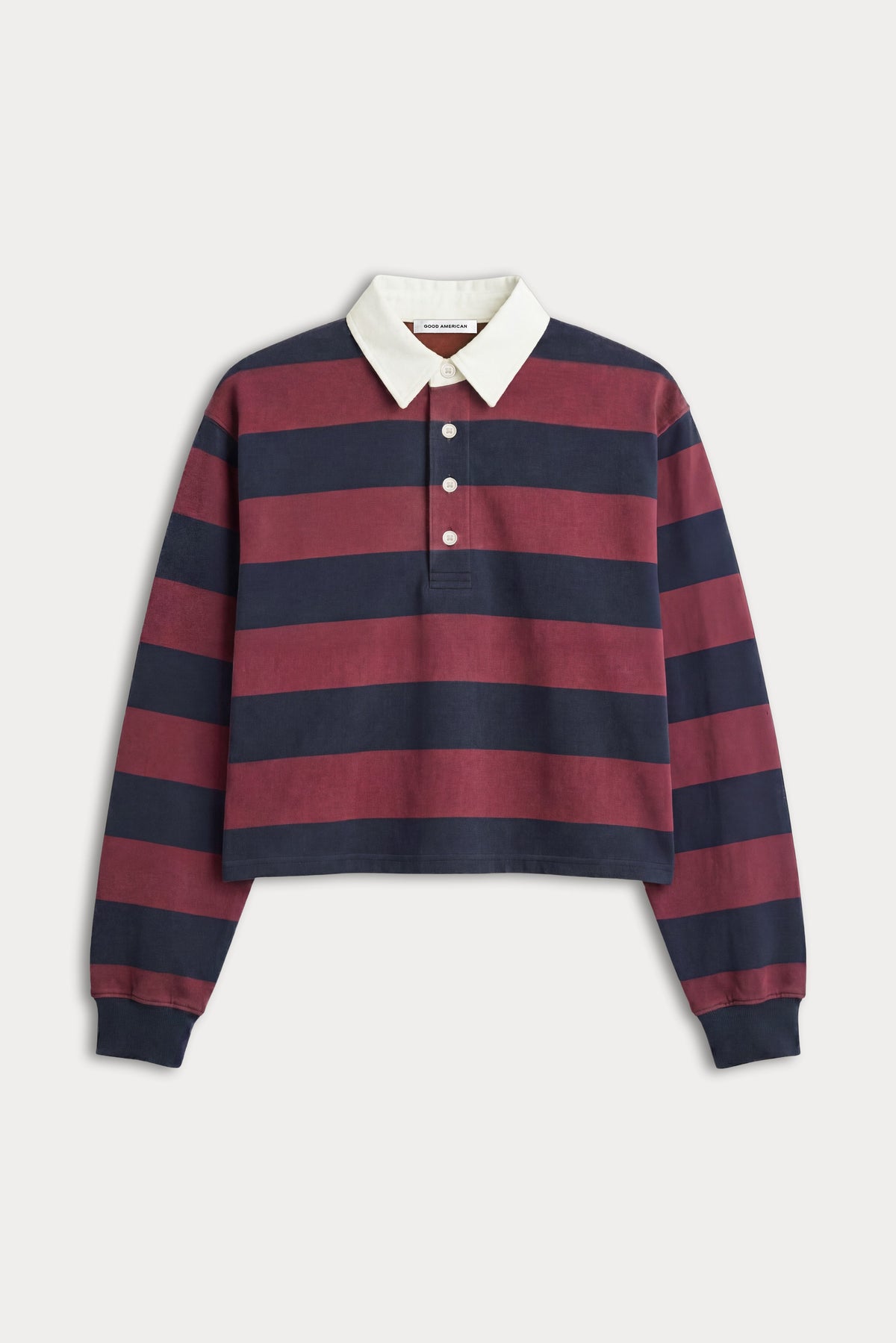 Luxury THE CROPPED RUGBY POLO NAVY BERRY NOIR BLOCK STRIPE