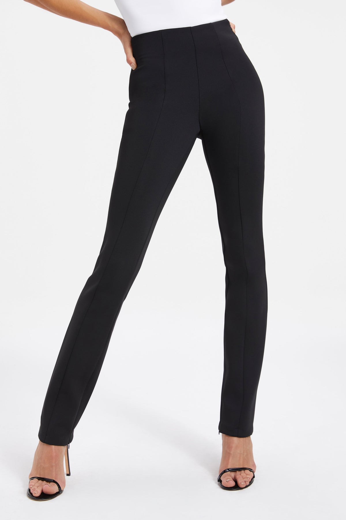 Luxury GOOD WAIST SCUBA PANTS BLACK001