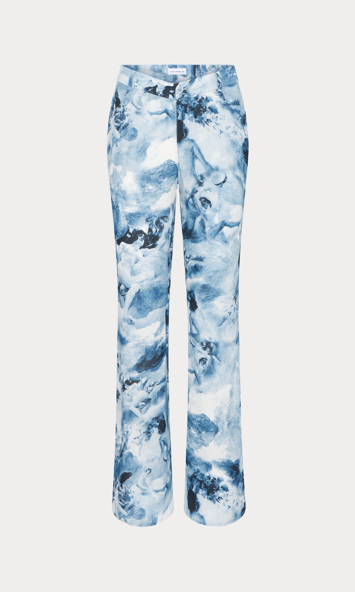 Luxury V WAIST CHIFFON FLARE PANTS BLUE ANGEL PRINT