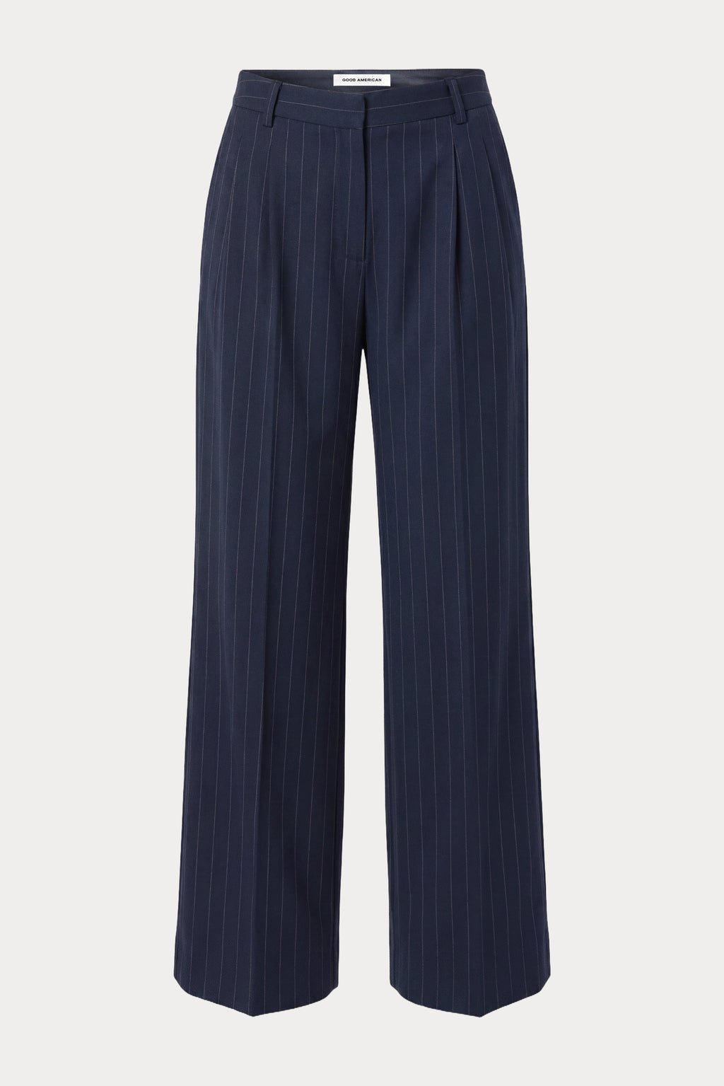 Luxury THE LOW RISE STRAIGHT LEG TROUSER NAVY PINSTRIPE