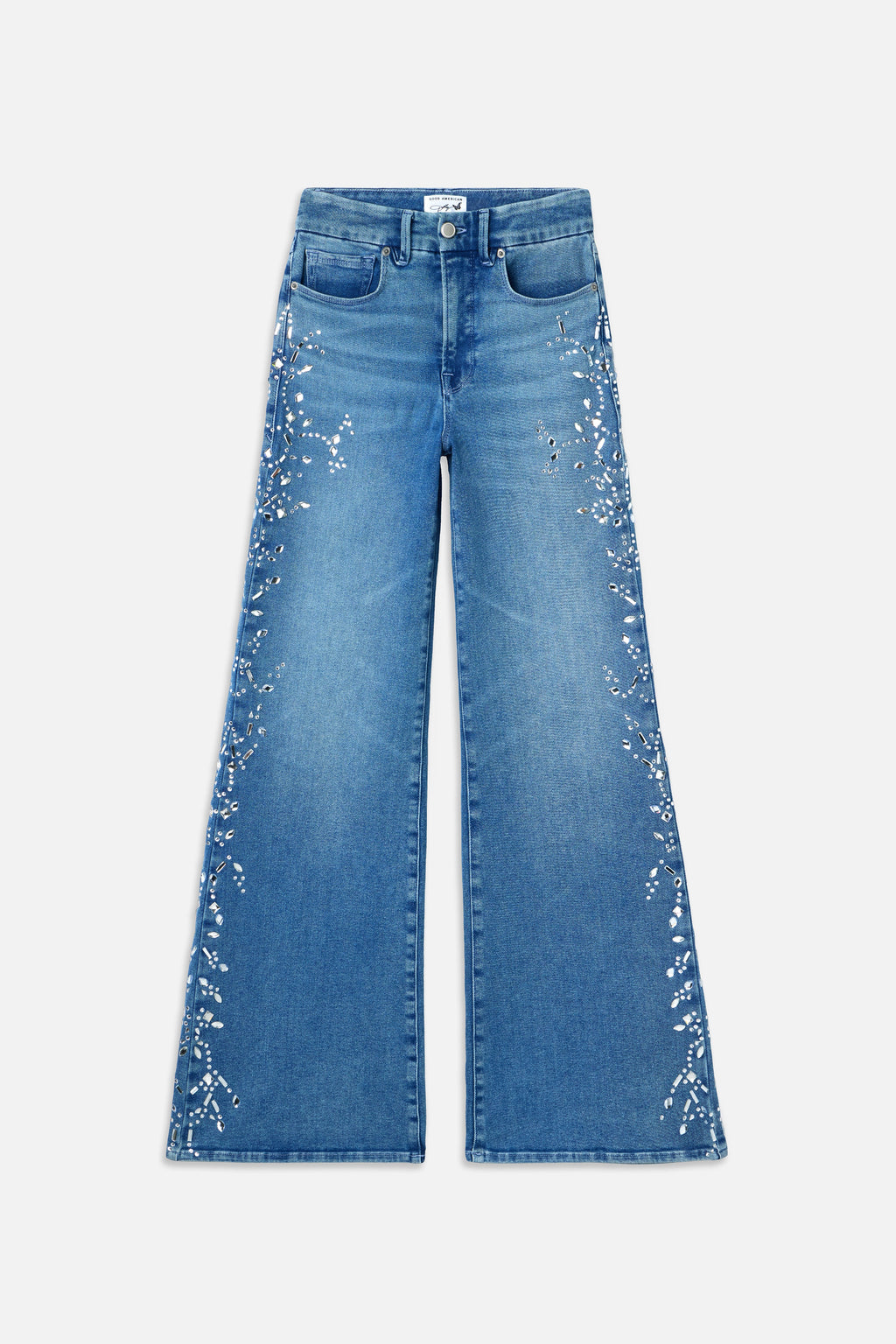 Luxury DOLLY JOLEANS CRYSTAL WIDE JEANS INDIGO1089