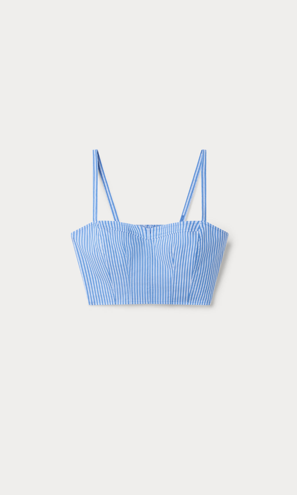 Luxury POPLIN BUSTIER CAMI TOP BLUE AND WHITE STRIPE