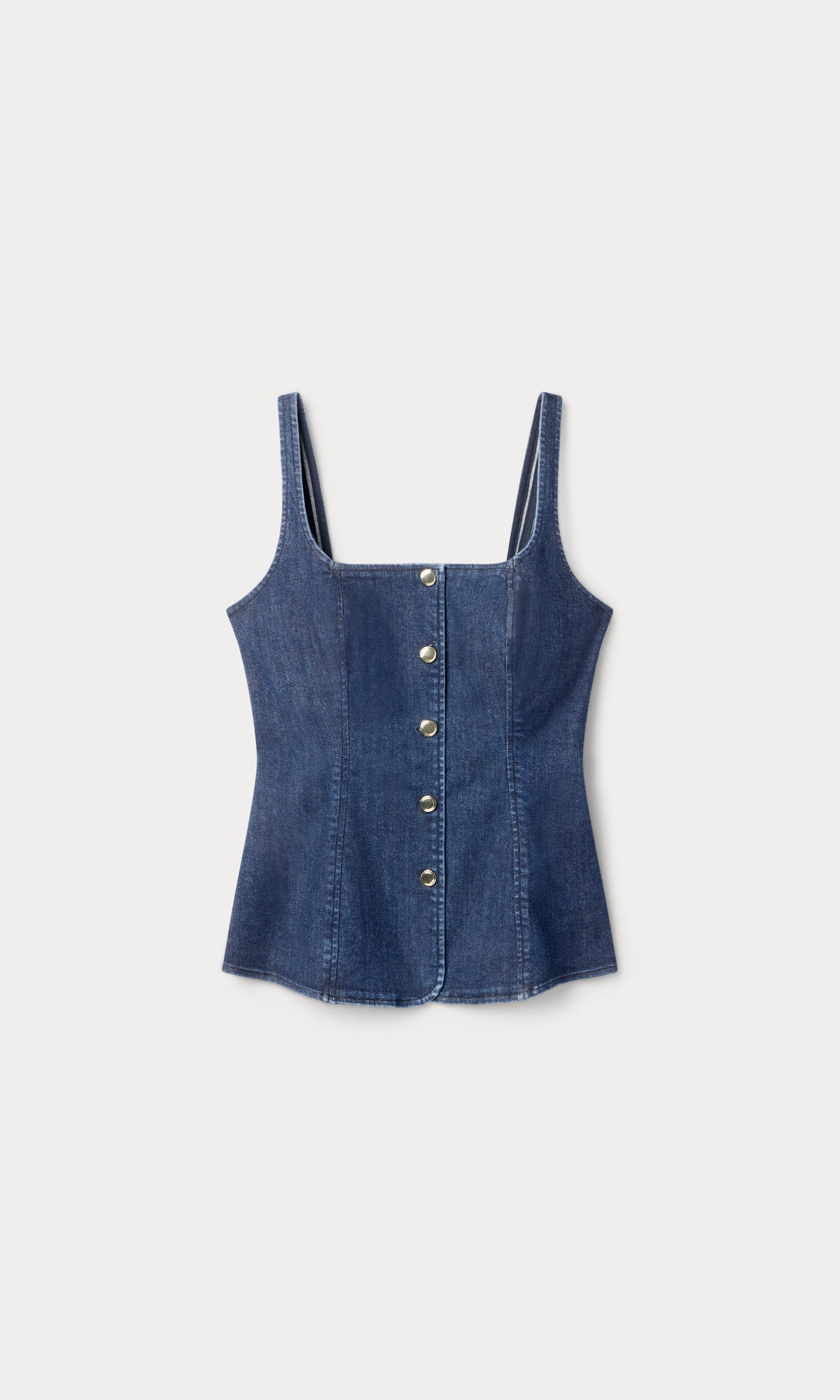 Luxury SLEEVELESS DENIM BUTTON FRONT TOP INDIGO1169