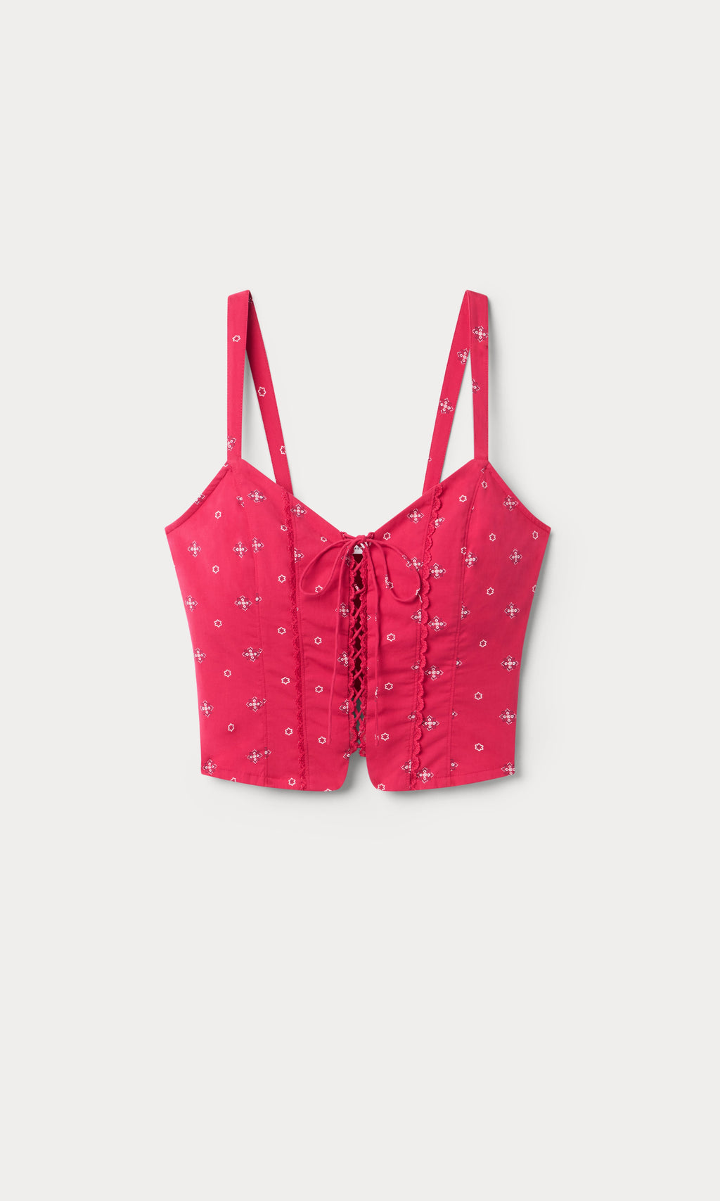 Luxury DOLLY LACE UP POPLIN TANK FLARE BANDANA PRINT