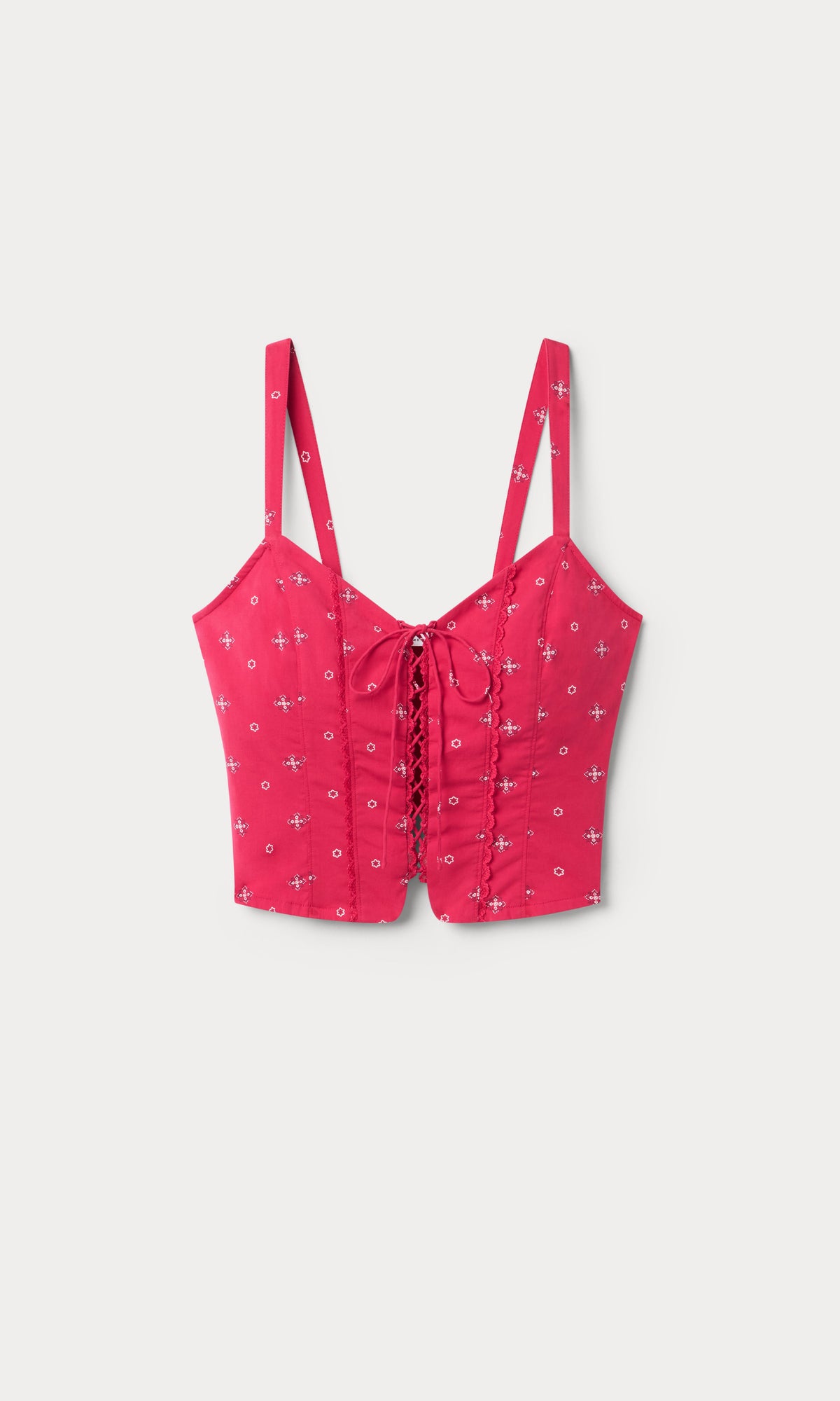 Luxury DOLLY LACE UP POPLIN TANK FLARE BANDANA PRINT