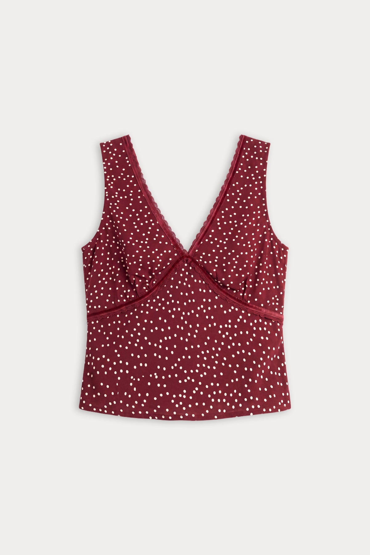 Luxury THE WOVEN V NECK TOP BERRY NOIR PRINT