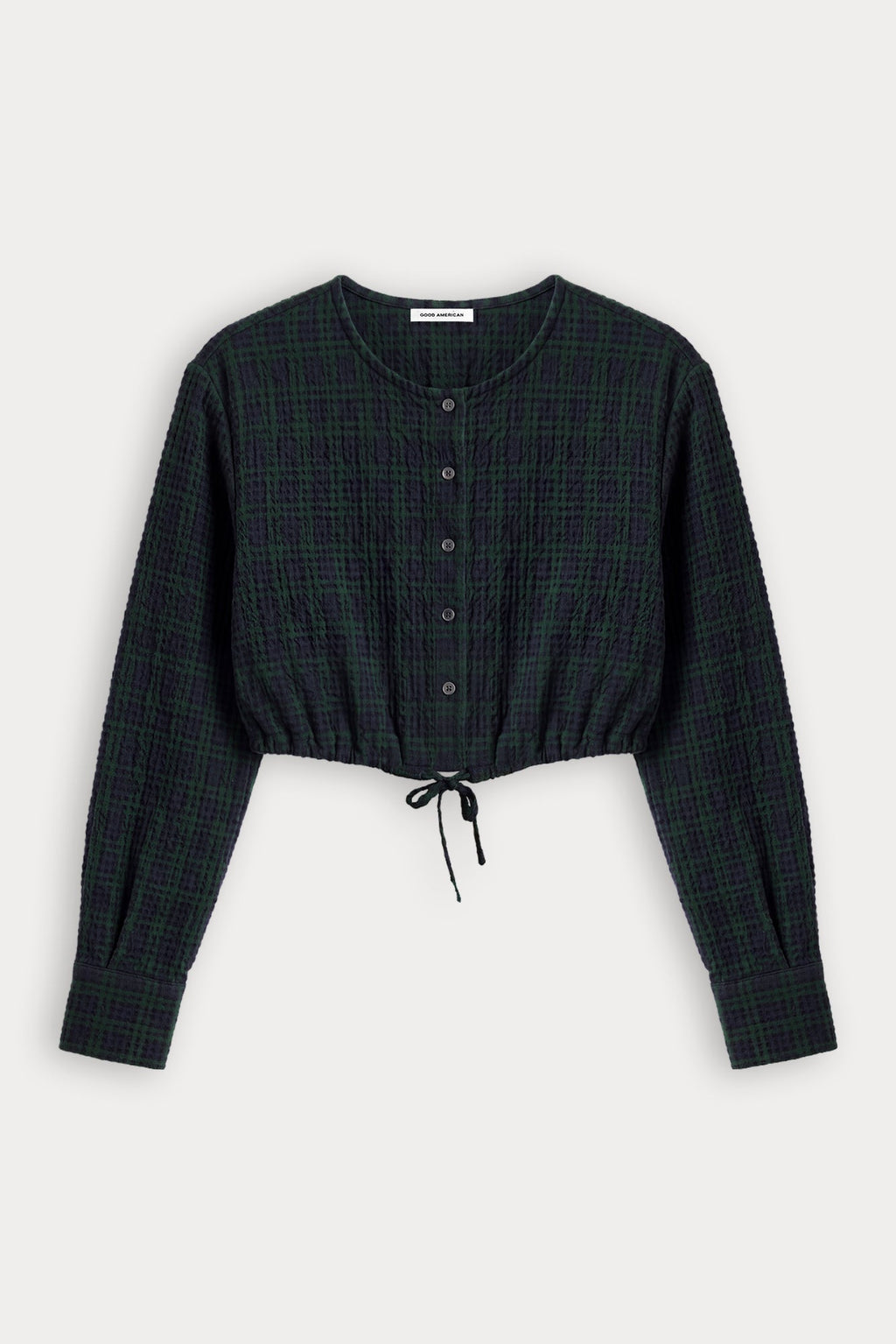 Luxury THE CRINKLE CINCHED SHIRT FOREST PLAID