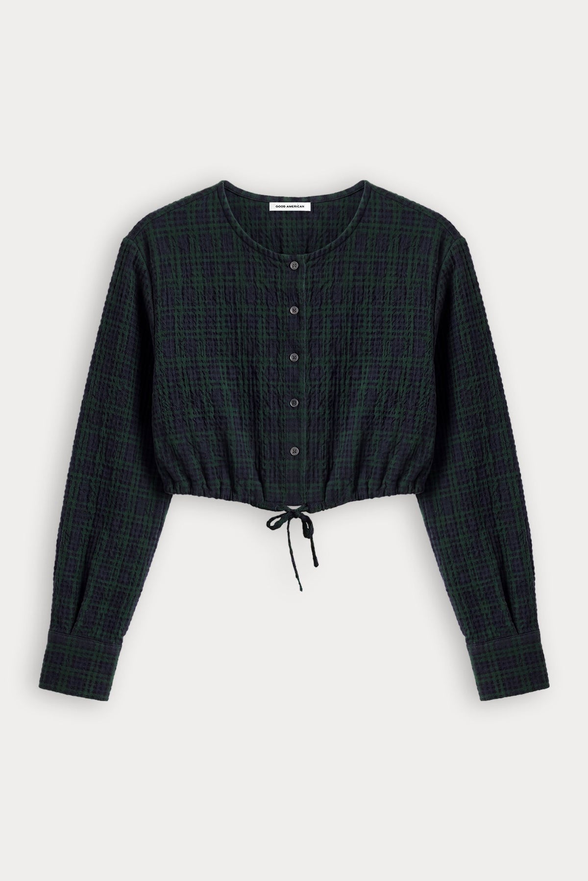 Luxury THE CRINKLE CINCHED SHIRT FOREST PLAID