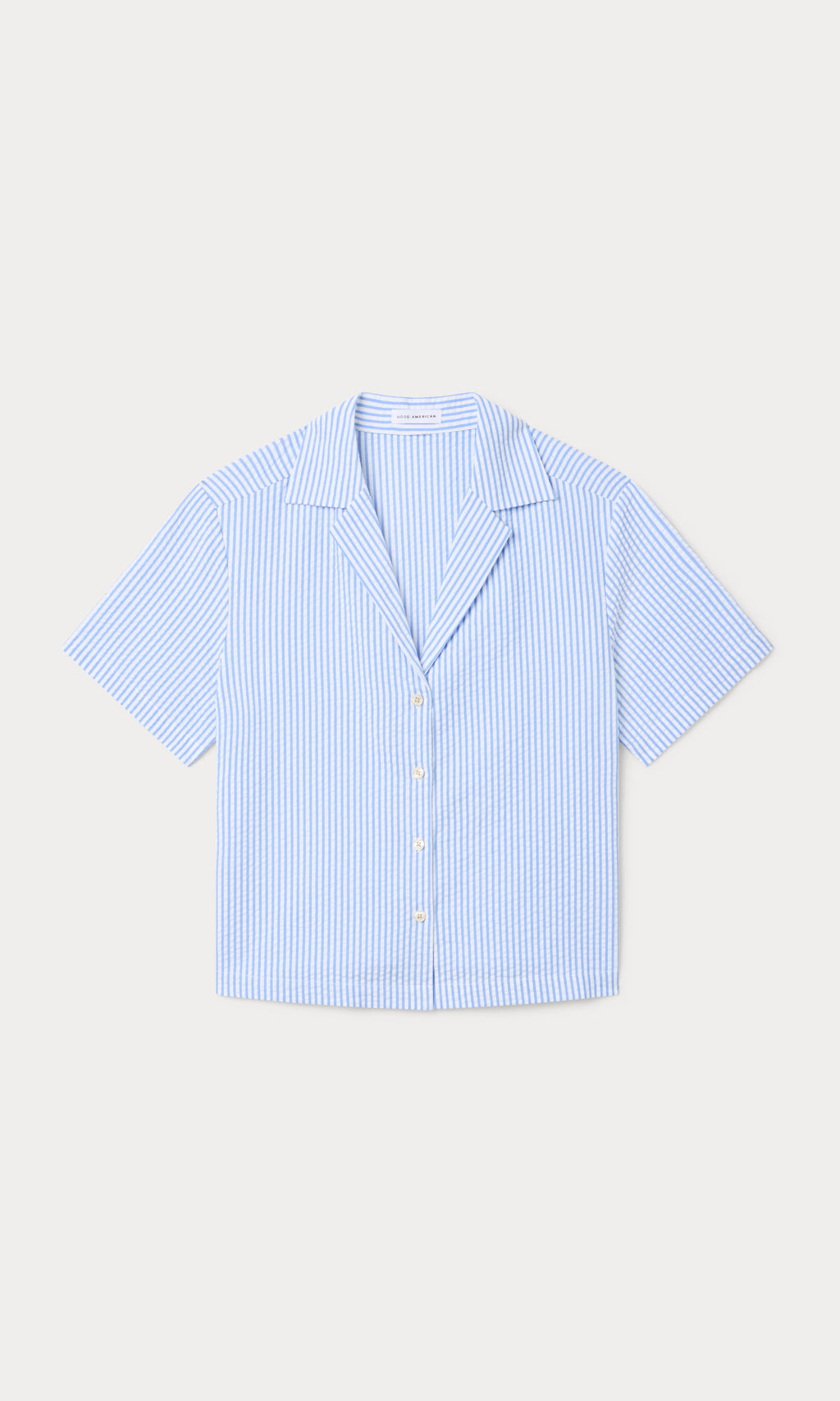 Luxury THE SEERSUCKER CAMP SHIRT BLUE STRIPE