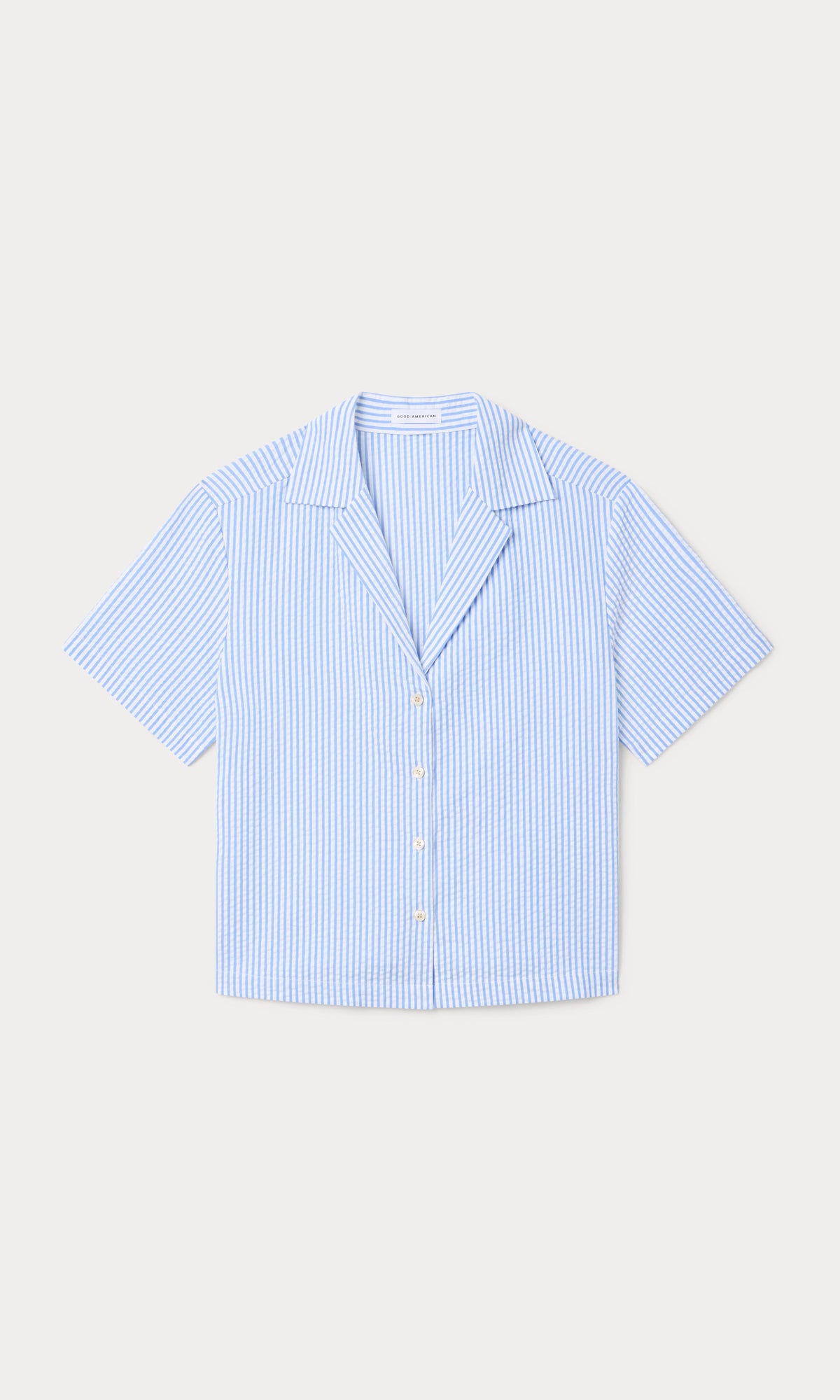Luxury THE SEERSUCKER CAMP SHIRT BLUE STRIPE
