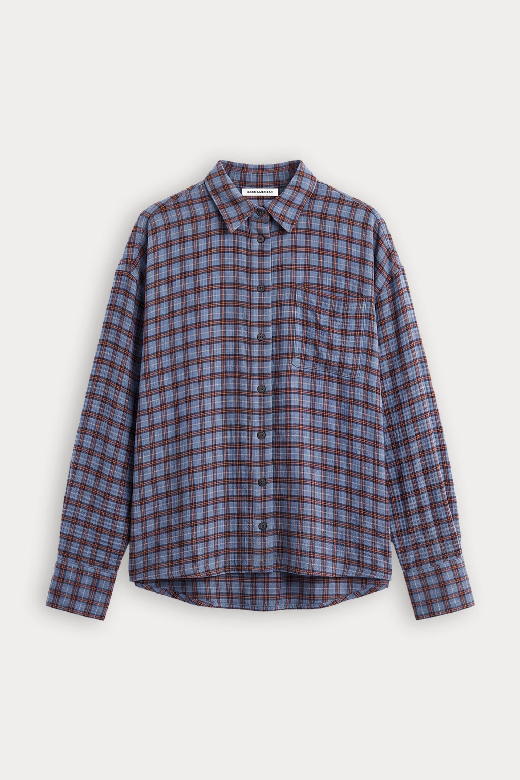 Luxury THE CRINKLE EASY SHIRT BLUE PLAID