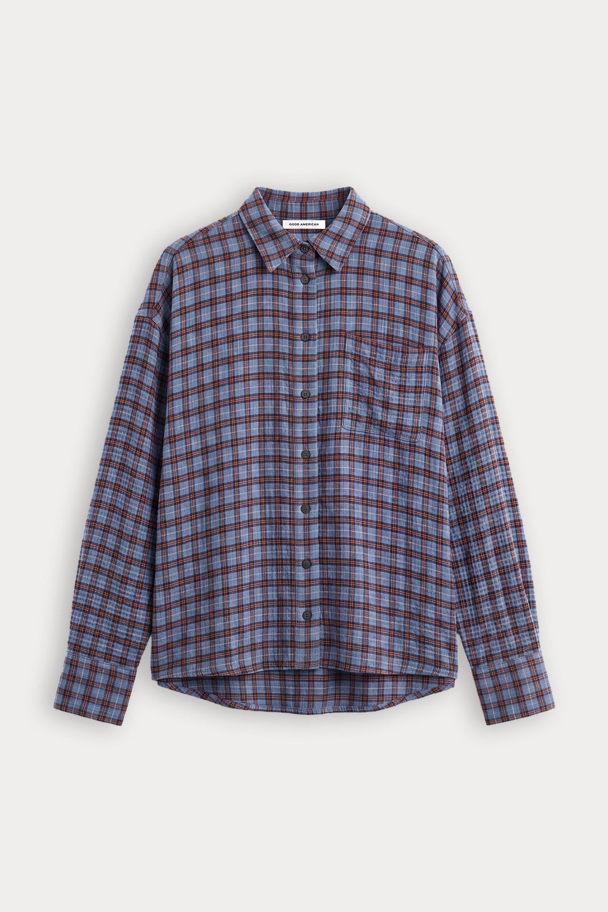 Luxury THE CRINKLE EASY SHIRT BLUE PLAID