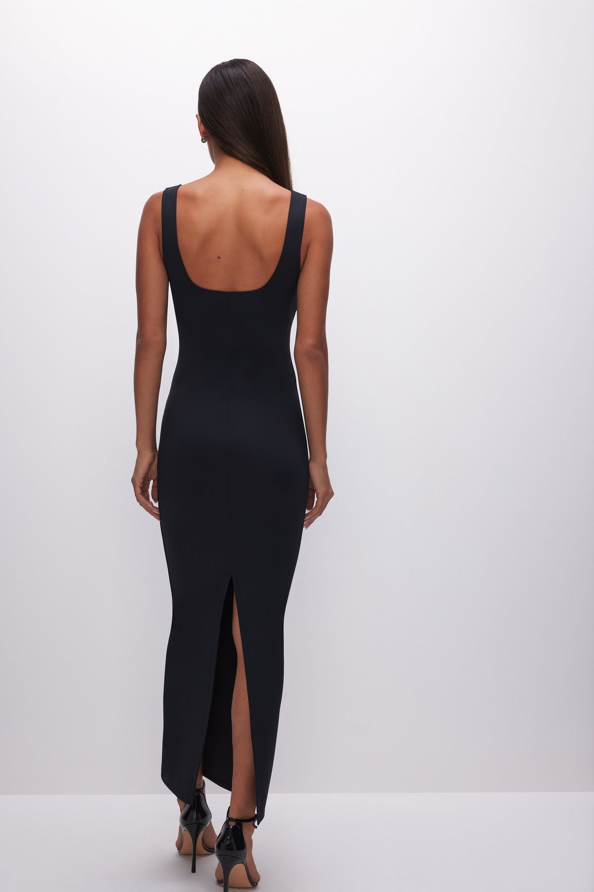 Luxury SCULPTING MODERN TANK MAXI DRESS BLACK001