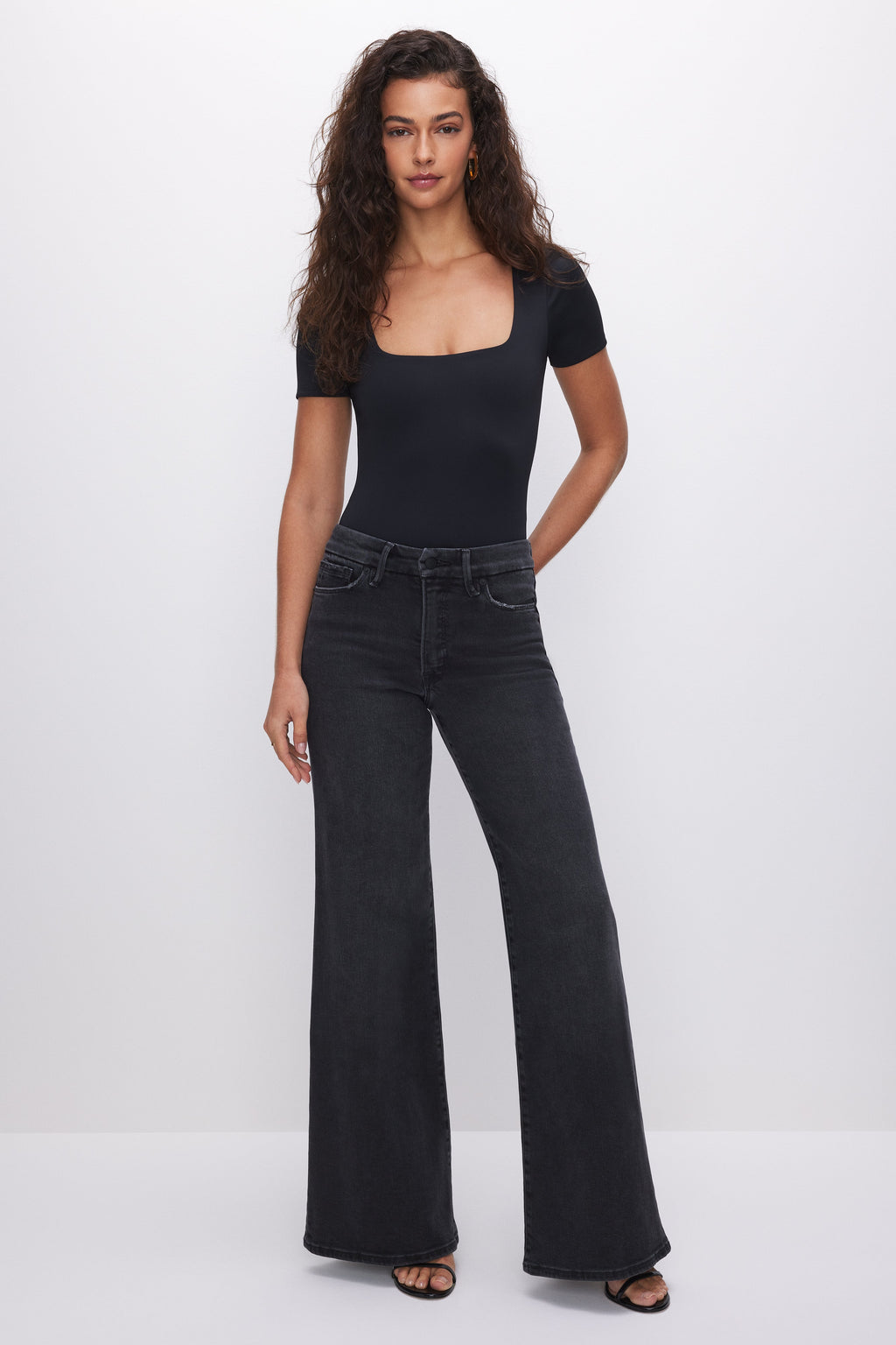 Luxury SCULPTING SQUARE NECK BODYSUIT BLACK001