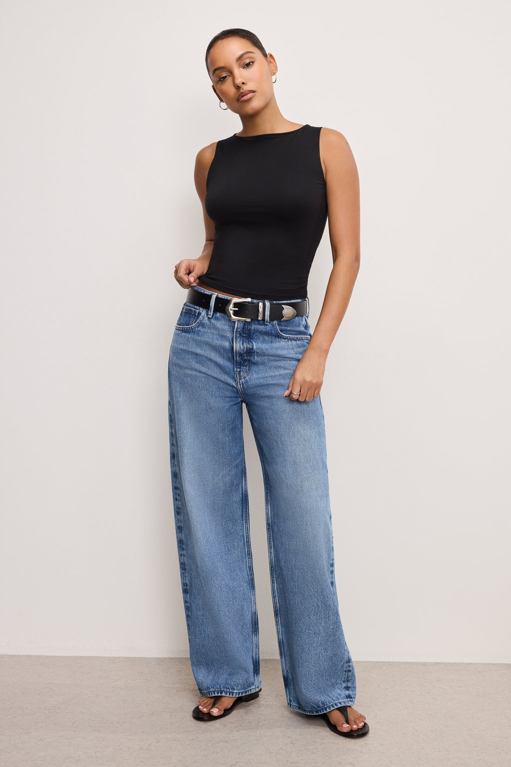 Luxury CLASSIC WESTERN BELT BLACK001