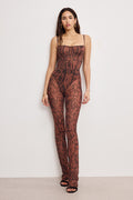 Luxury MESH MICRO BOOT LEGGINGS JAVA WARPED LEOPARD001