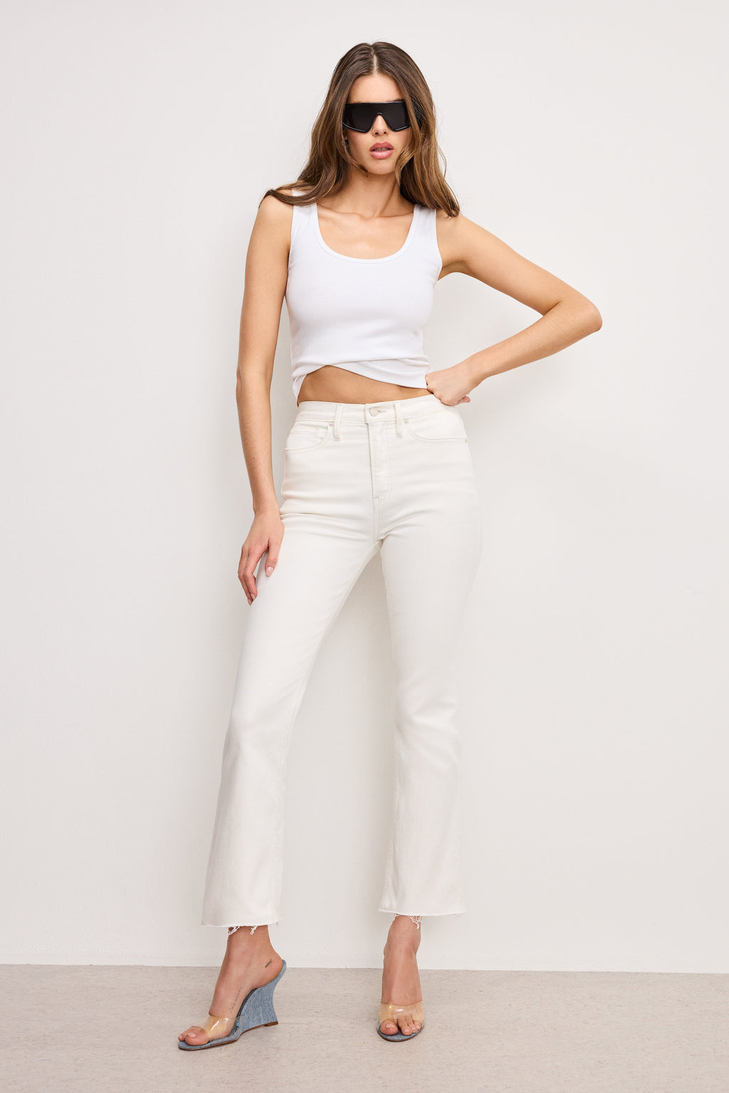Luxury GOOD KICK FLARE JEANS CLOUD WHITE