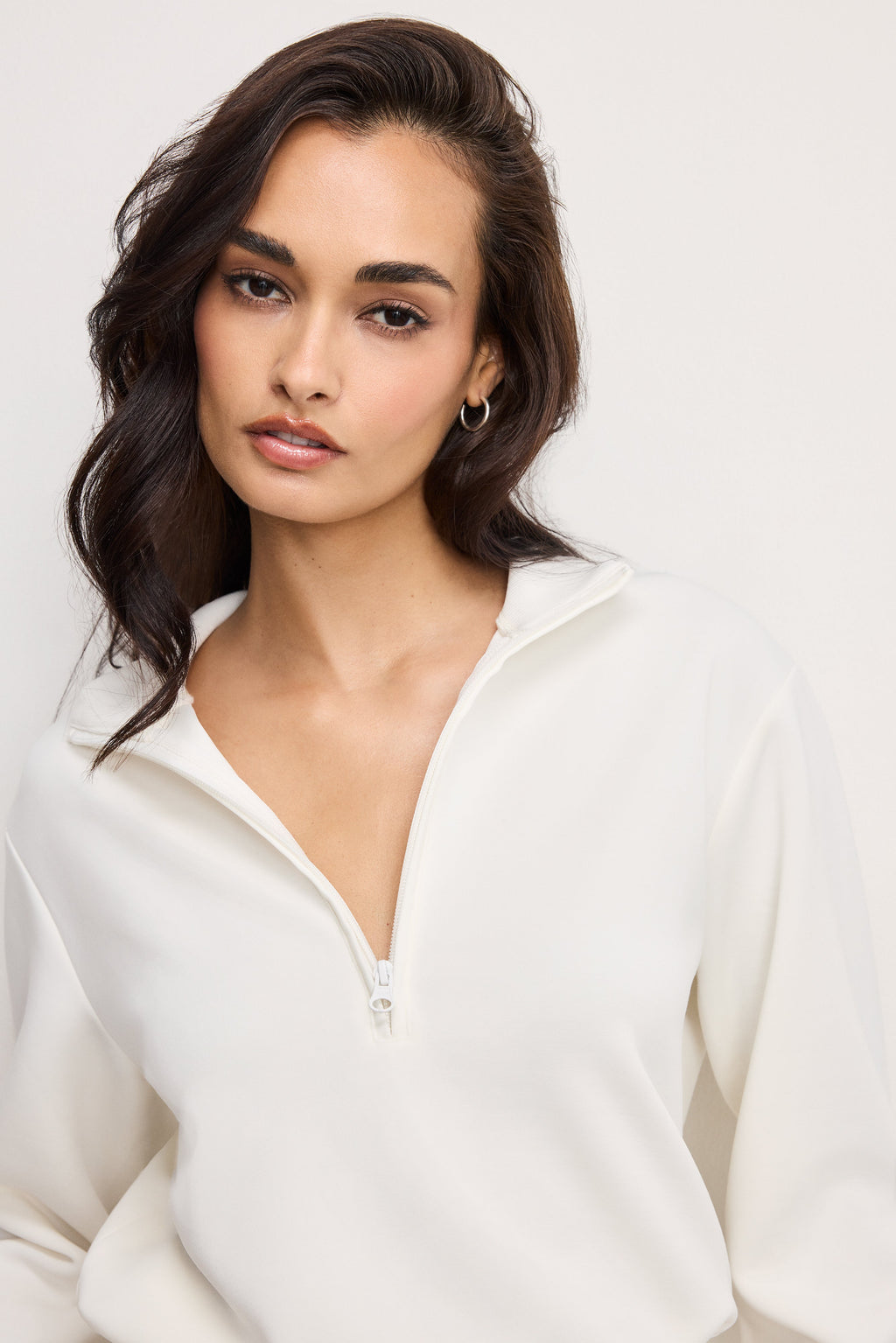 Luxury AIR SOFT HALF ZIP SWEATSHIRT CLOUD WHITE