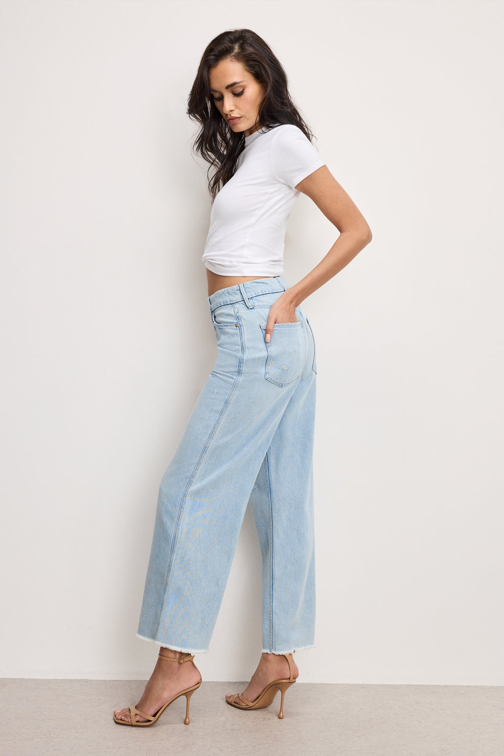 Luxury WEIGHTLESS GOOD SKATE WIDE CROPPED JEANS INDIGO959