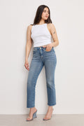 Luxury GOOD PETITE STRAIGHT JEANS BLUE449