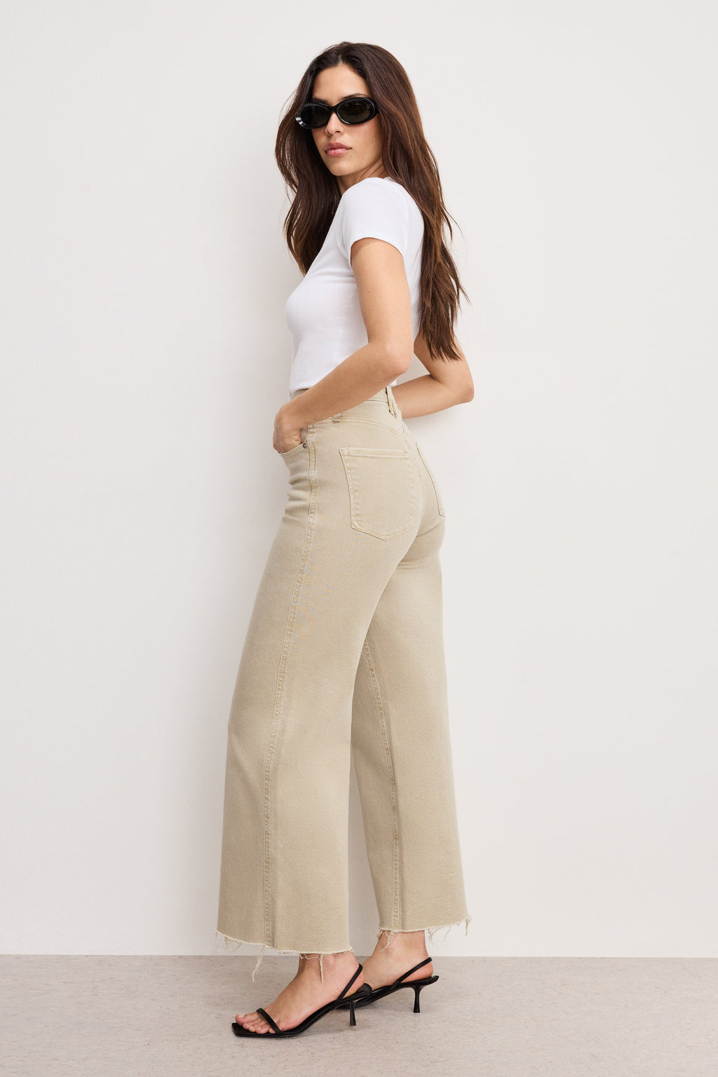Luxury GOOD SKATE WIDE CROPPED JEANS DUNE001