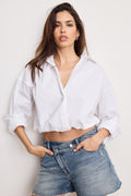 Luxury POPLIN BUBBLE SHIRT WHITE001