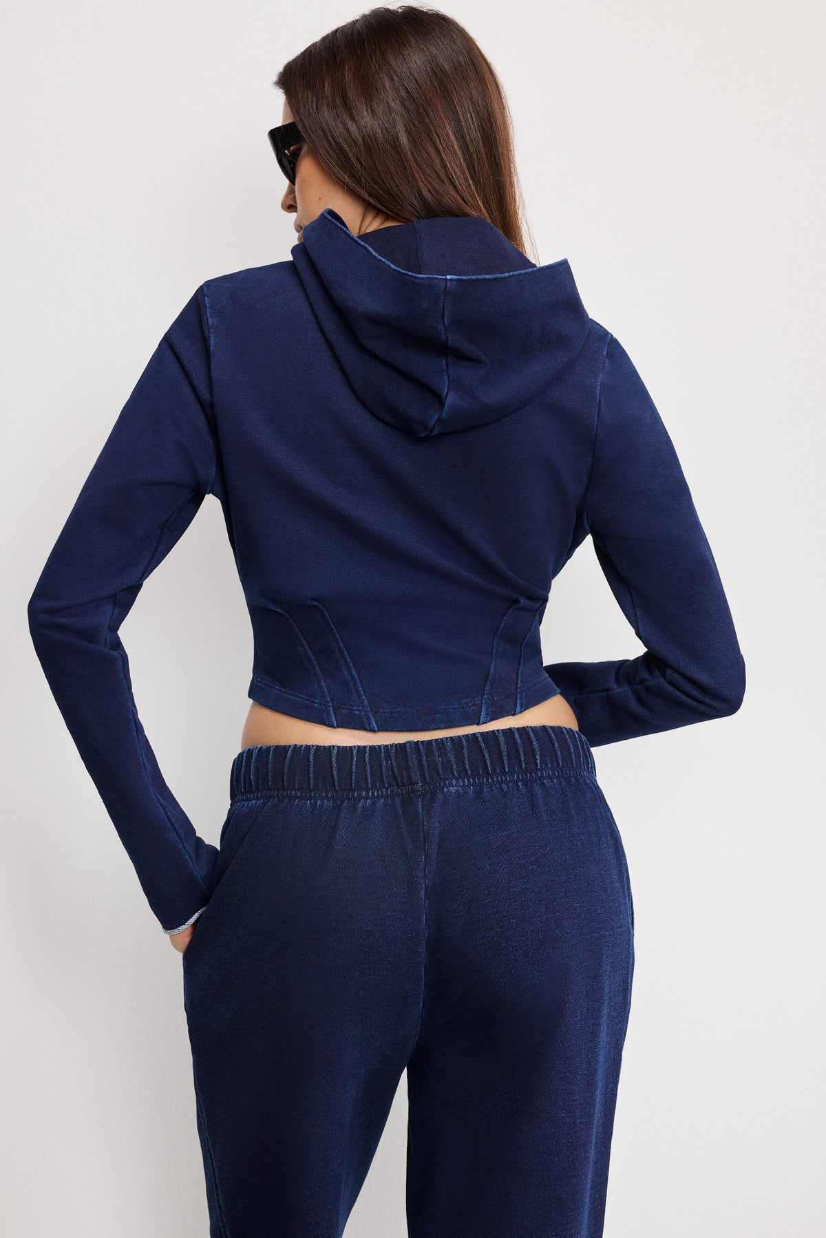 Luxury JEANIUS CORSET HOODIE INDIGO1029