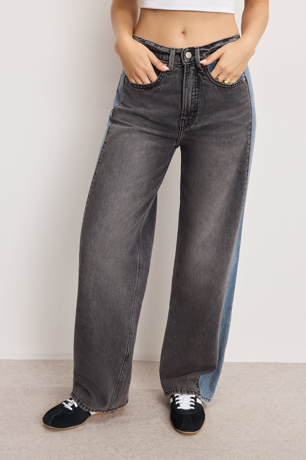 Luxury GOOD LOW RISE BAGGY JEANS INDIGO1000