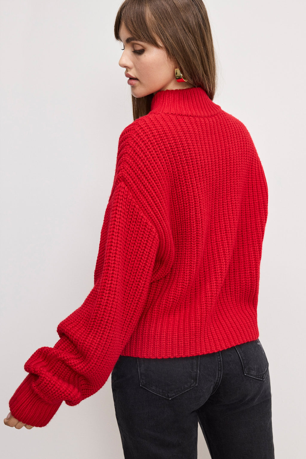 Luxury CHUNKY KNIT MOCK NECK SWEATER CHILI001