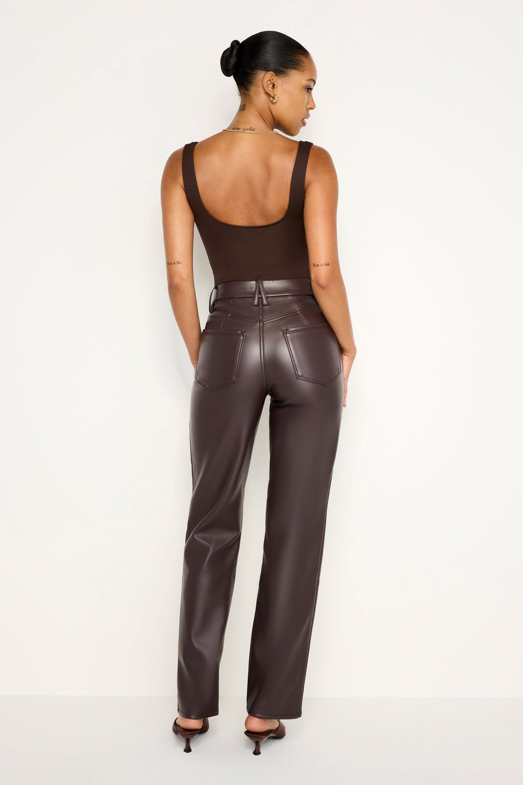 Luxury GOOD ICON FAUX LEATHER PANTS BARK003