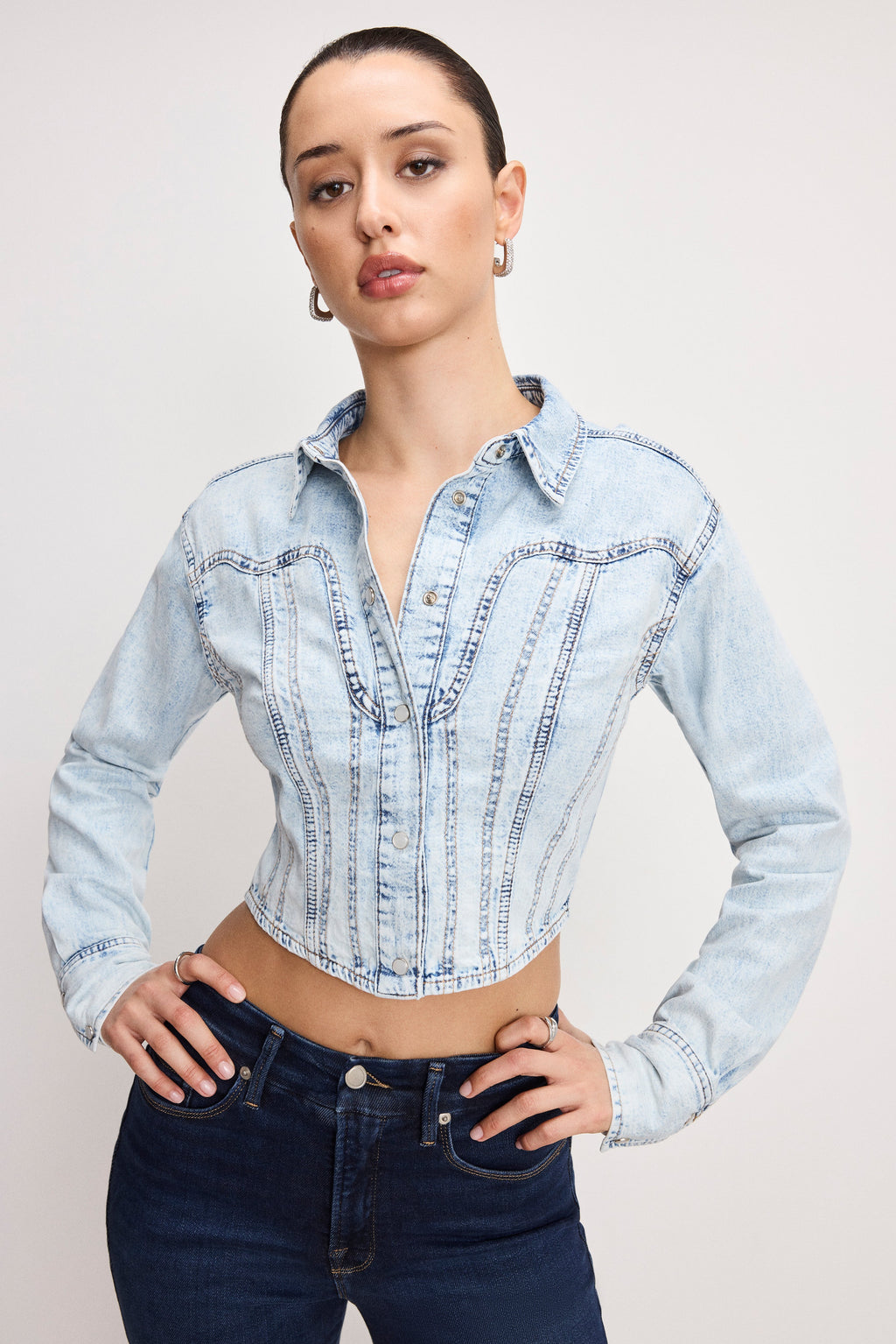 Luxury DOLLY DENIM CORSET SHIRT INDIGO1021