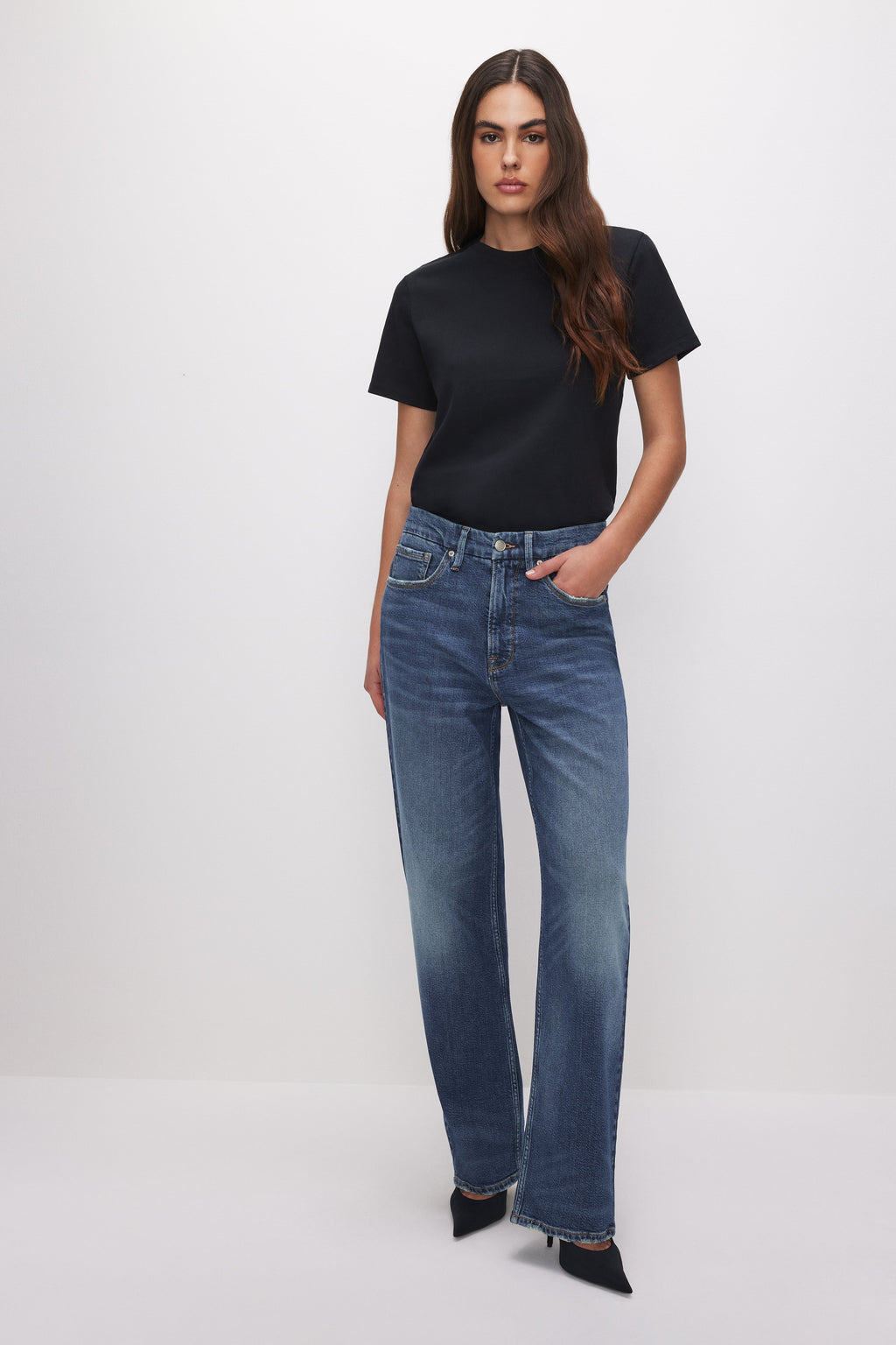 Luxury COTTON CLASSIC TEE BLACK001