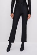 Luxury COMPRESSION SHINE STRAIGHT PANTS BLACK001