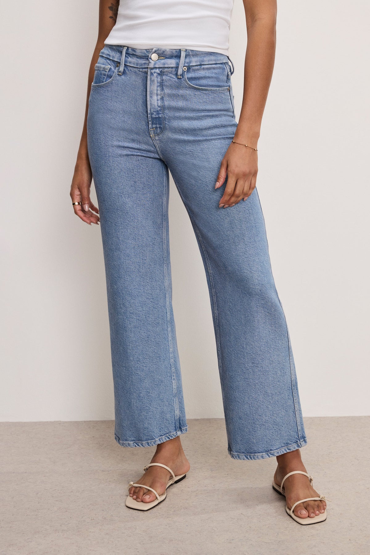 Luxury SOFT TECH GOOD SKATE WIDE CROPPED JEANS INDIGO860