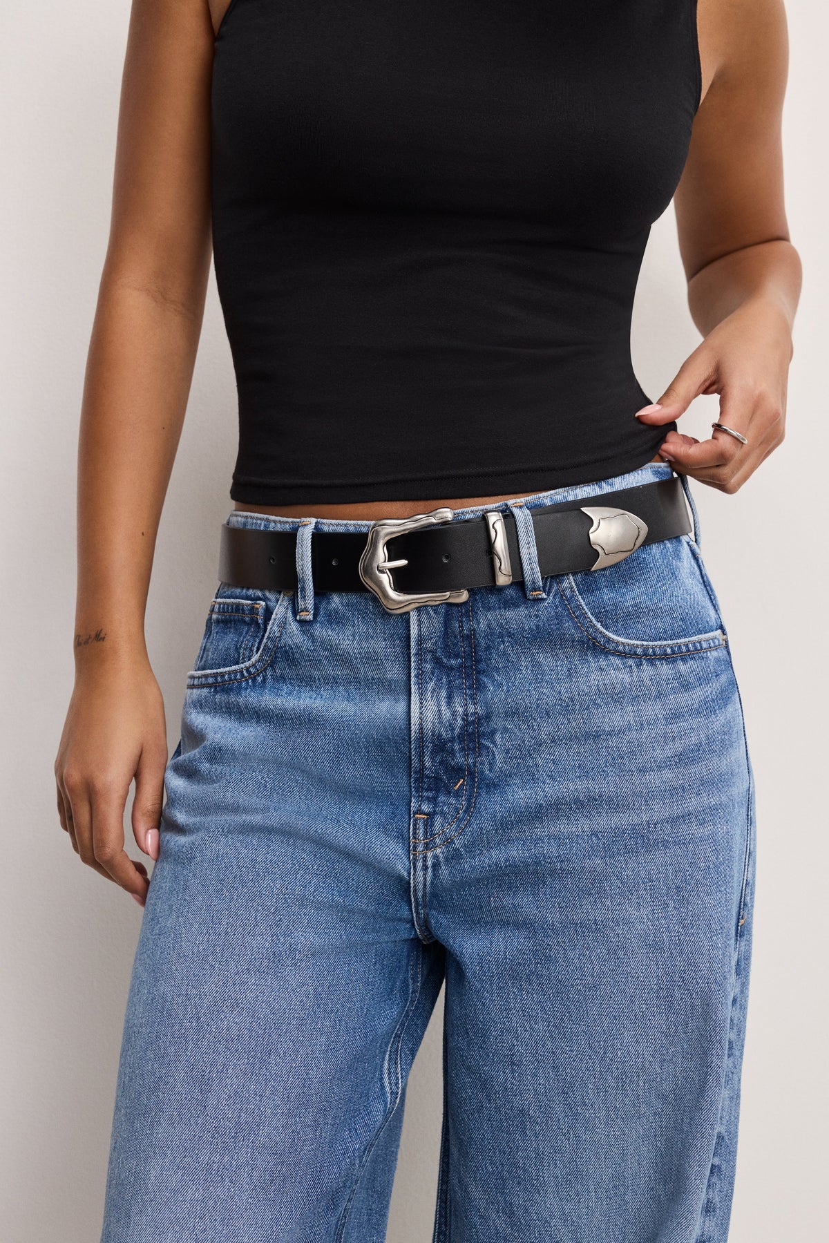 Luxury CLASSIC WESTERN BELT BLACK001